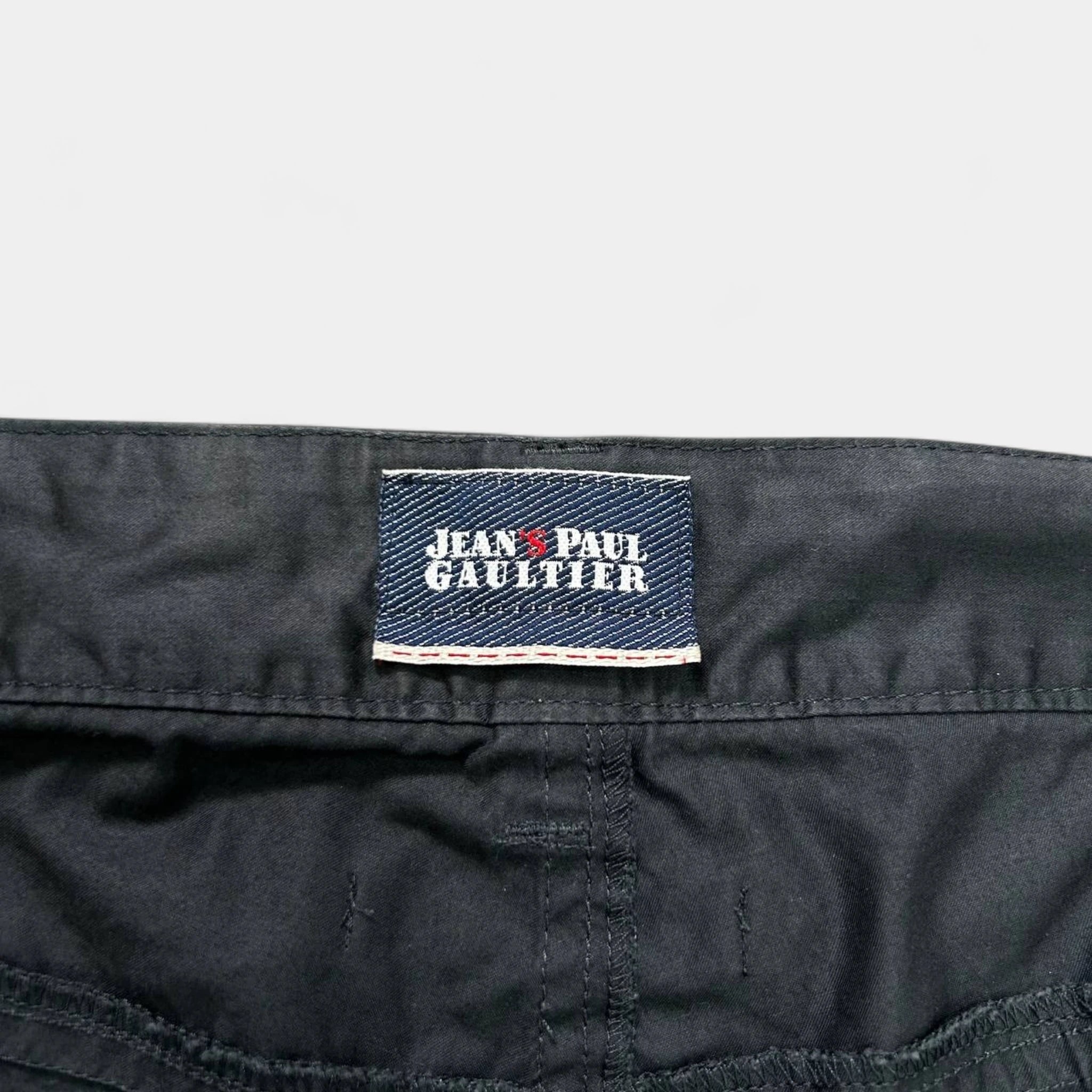 Jean-Paul Gaultier 1990s Cord Detail Petrol Blue Cotton Pants