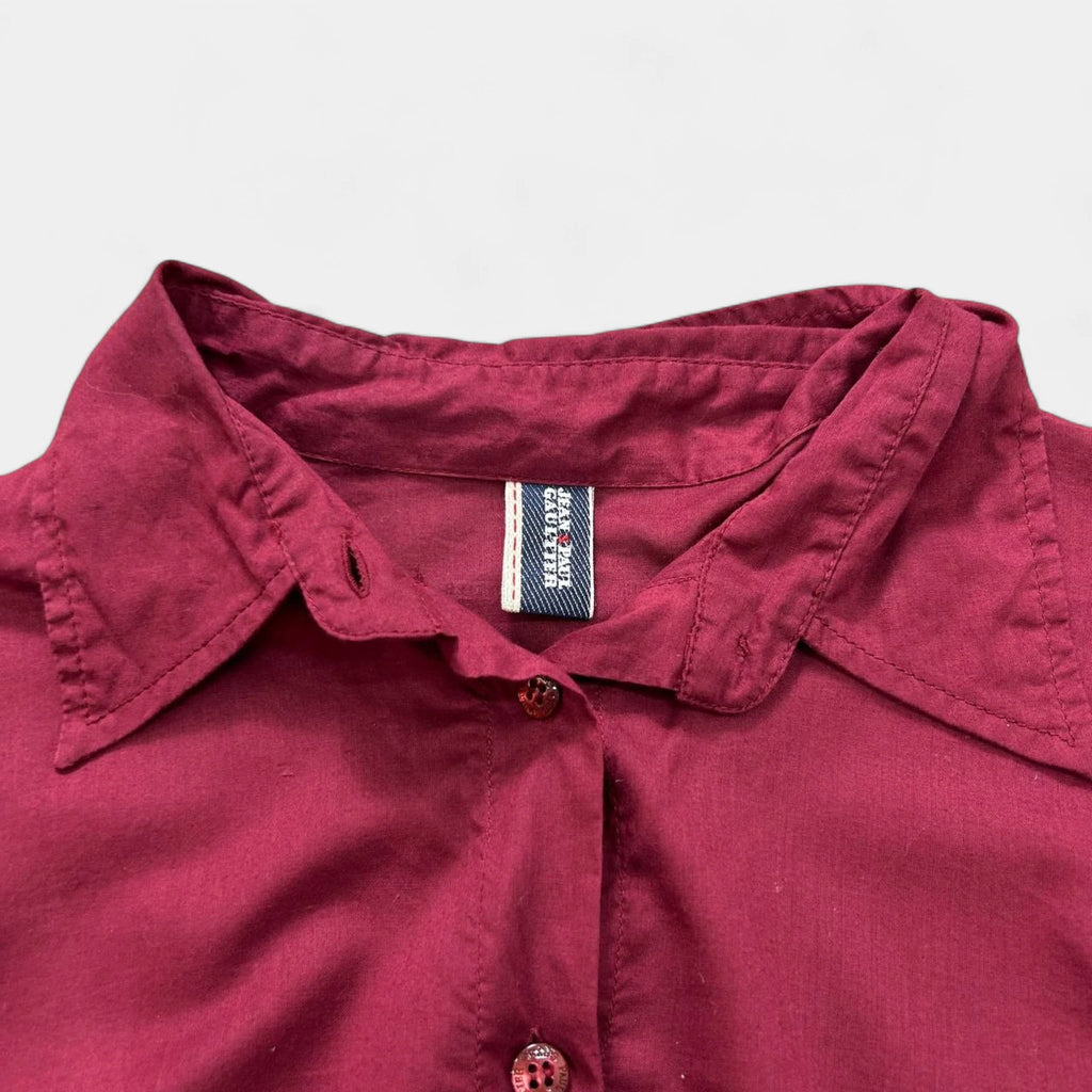 Jean Paul Gaultier 2000's Burgundy Fringe-Trimmed Shirt