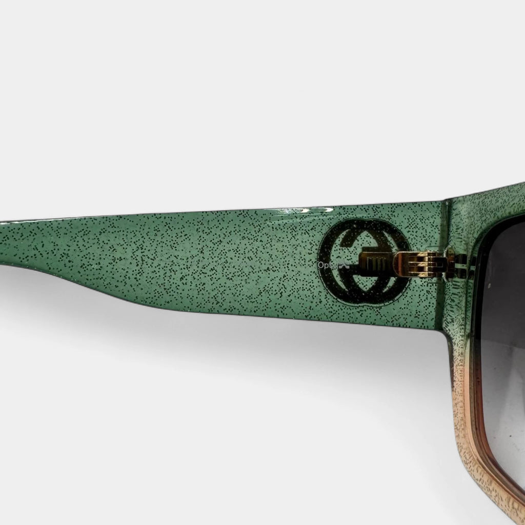 Gucci 2020 Glitter Gradient Interlocking GG Square Sunglasses