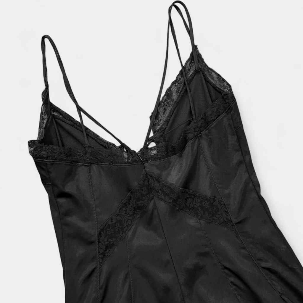 Dolce & Gabbana 2001 Corset Lace Up Black Dress