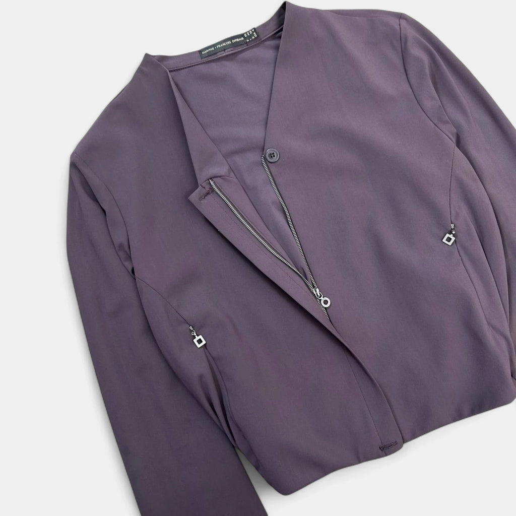 Marithé + François Girbaud Technical Burgundy Cardigan Jacket