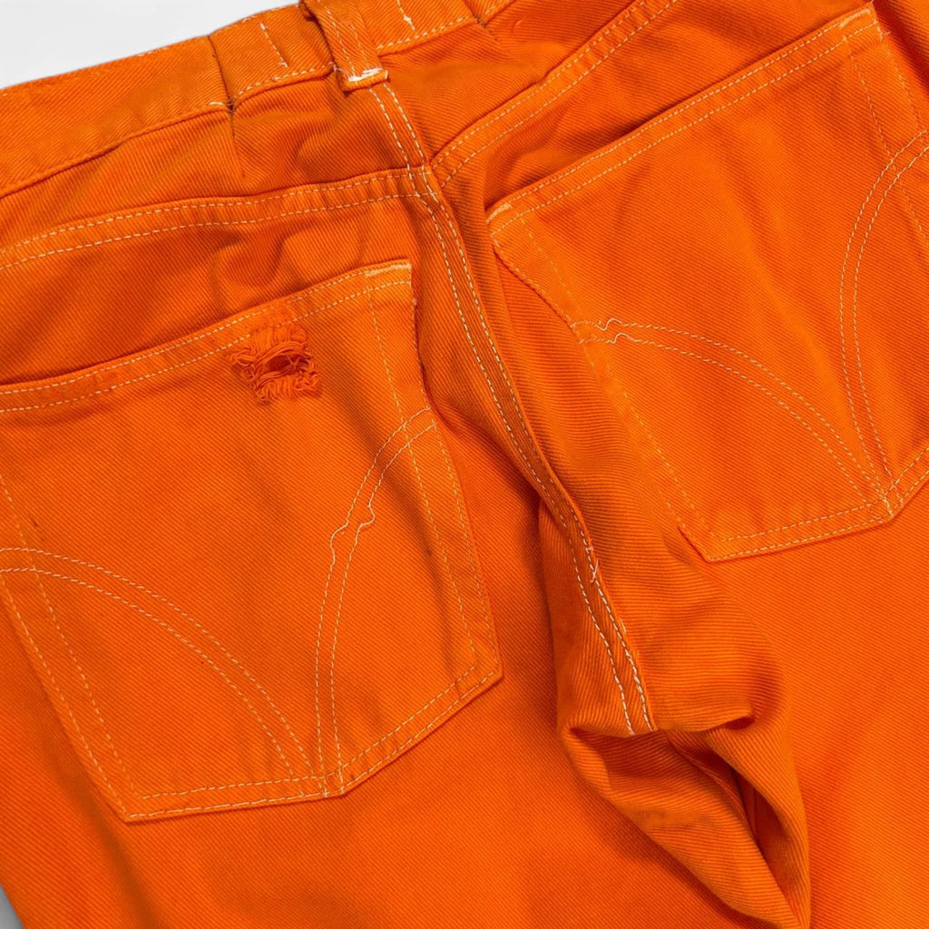 Dolce & Gabbana Orange Distressed Straight Leg Pants