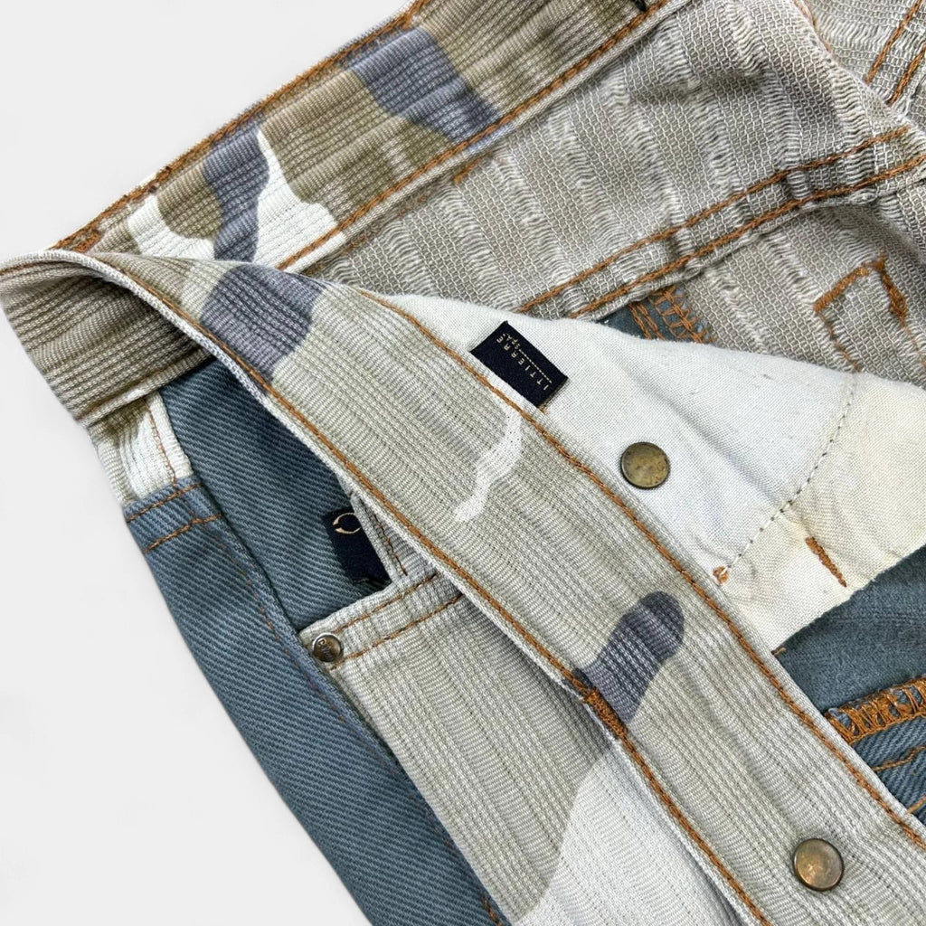 Just Cavalli Vintage Camouflage Green Flared Pants