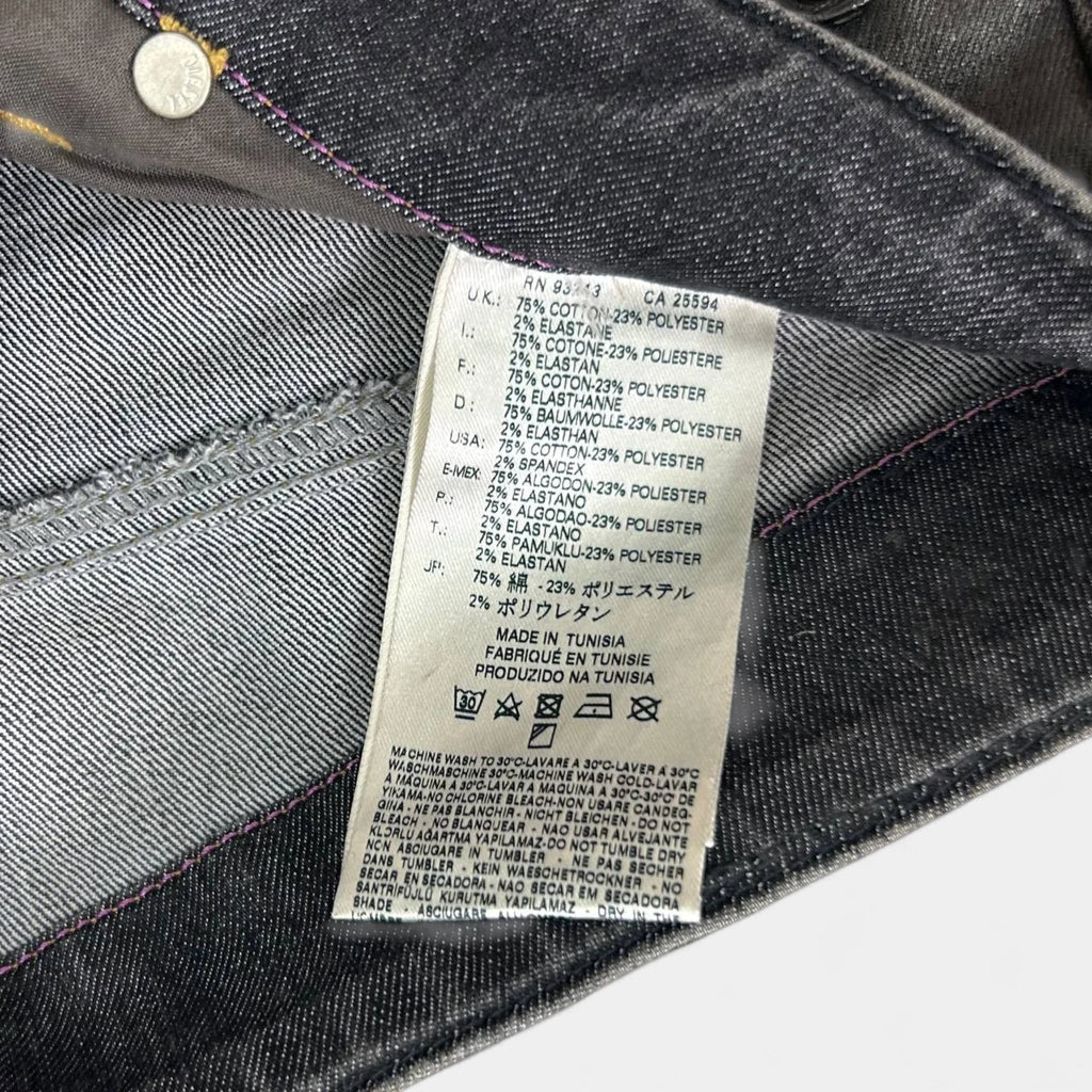 Diesel 2000's Metallic Gray Skinny Waxed Denim Pants