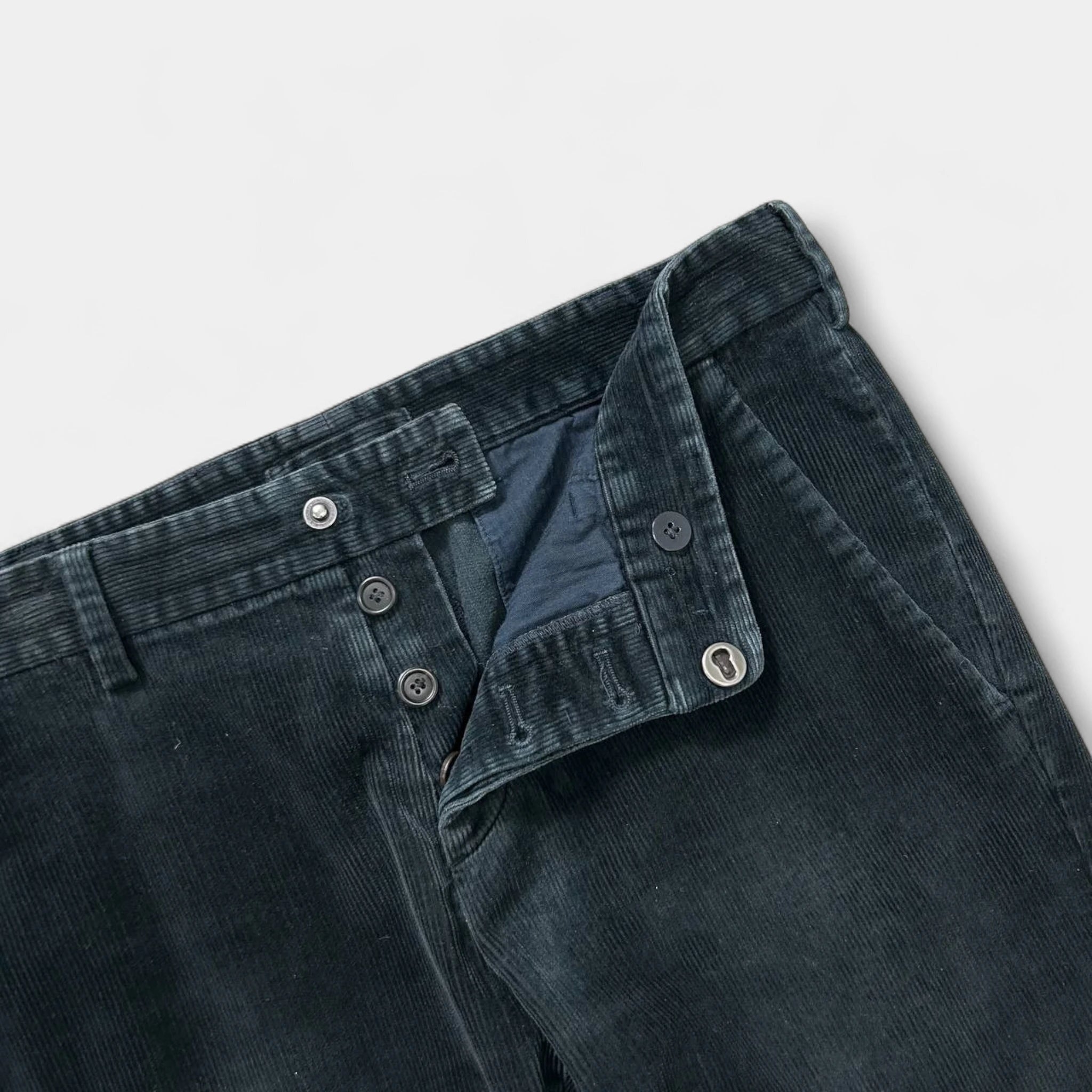 Prada 2000s Vintage Dark Green Corduroy Pants