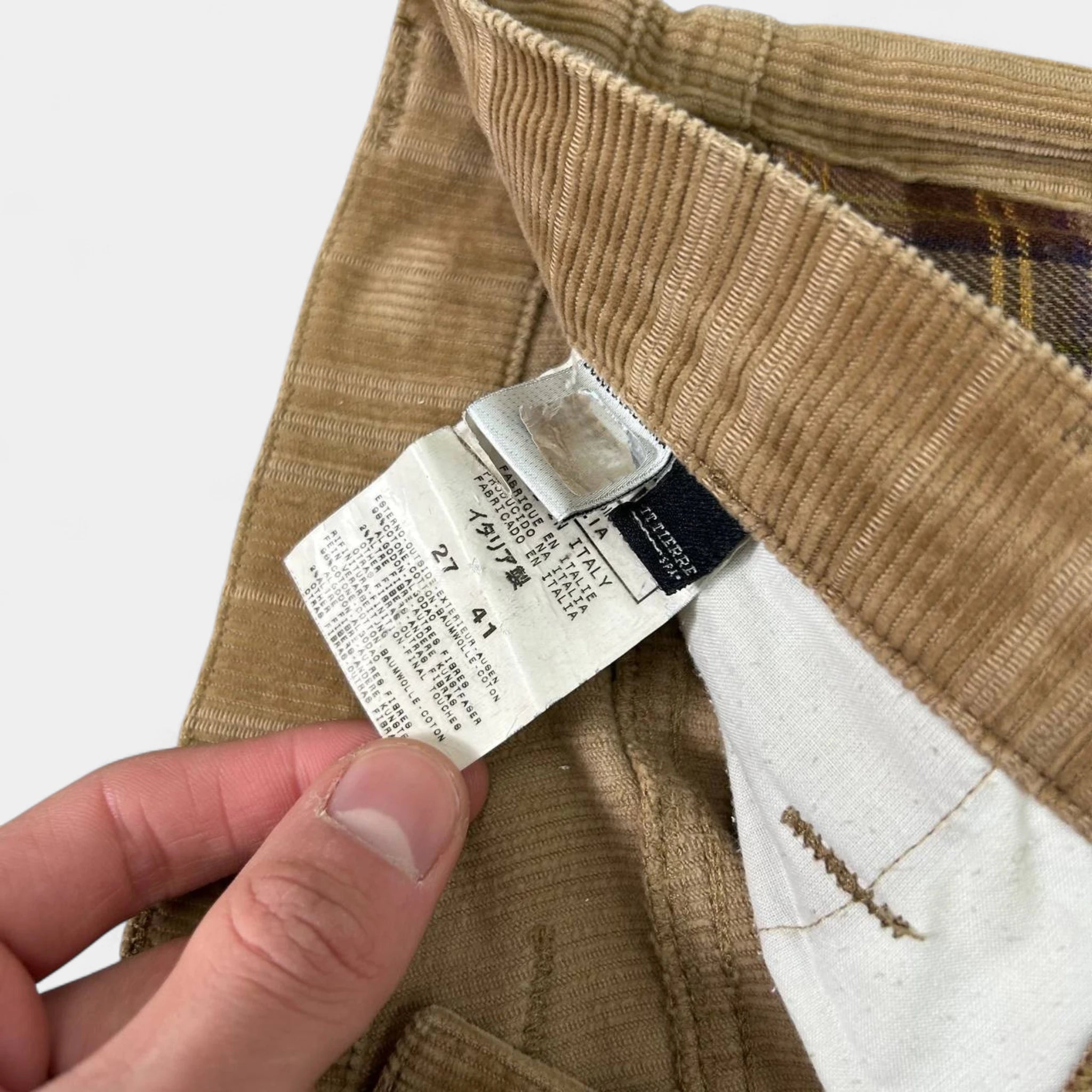 Dolce & Gabbana Checkered Brown Corduroy Pants