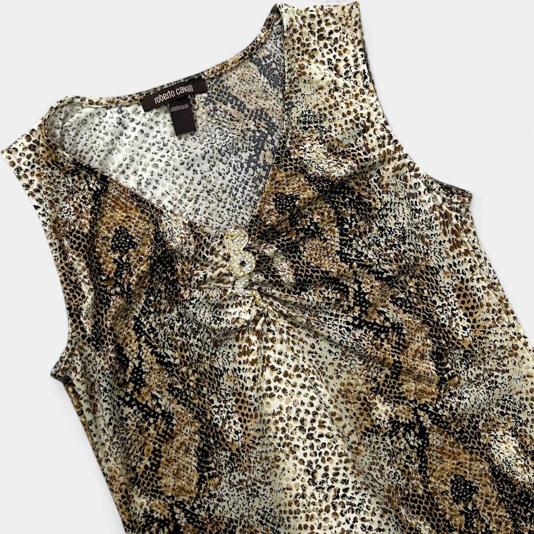 Roberto Cavalli 2005 Snakeskin Cocktail Dress