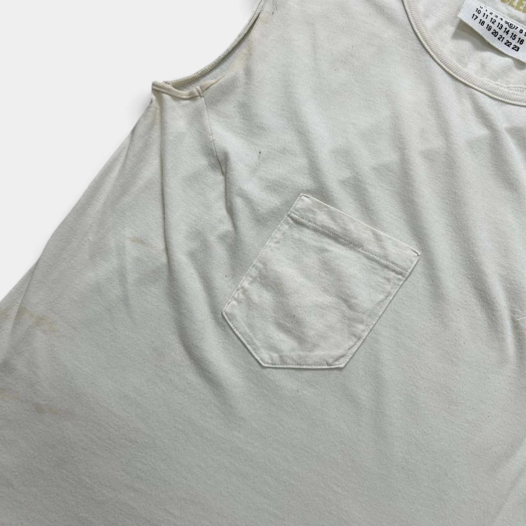 Maison Margiela MM6 Cotton White Sleeveless T-Shirt