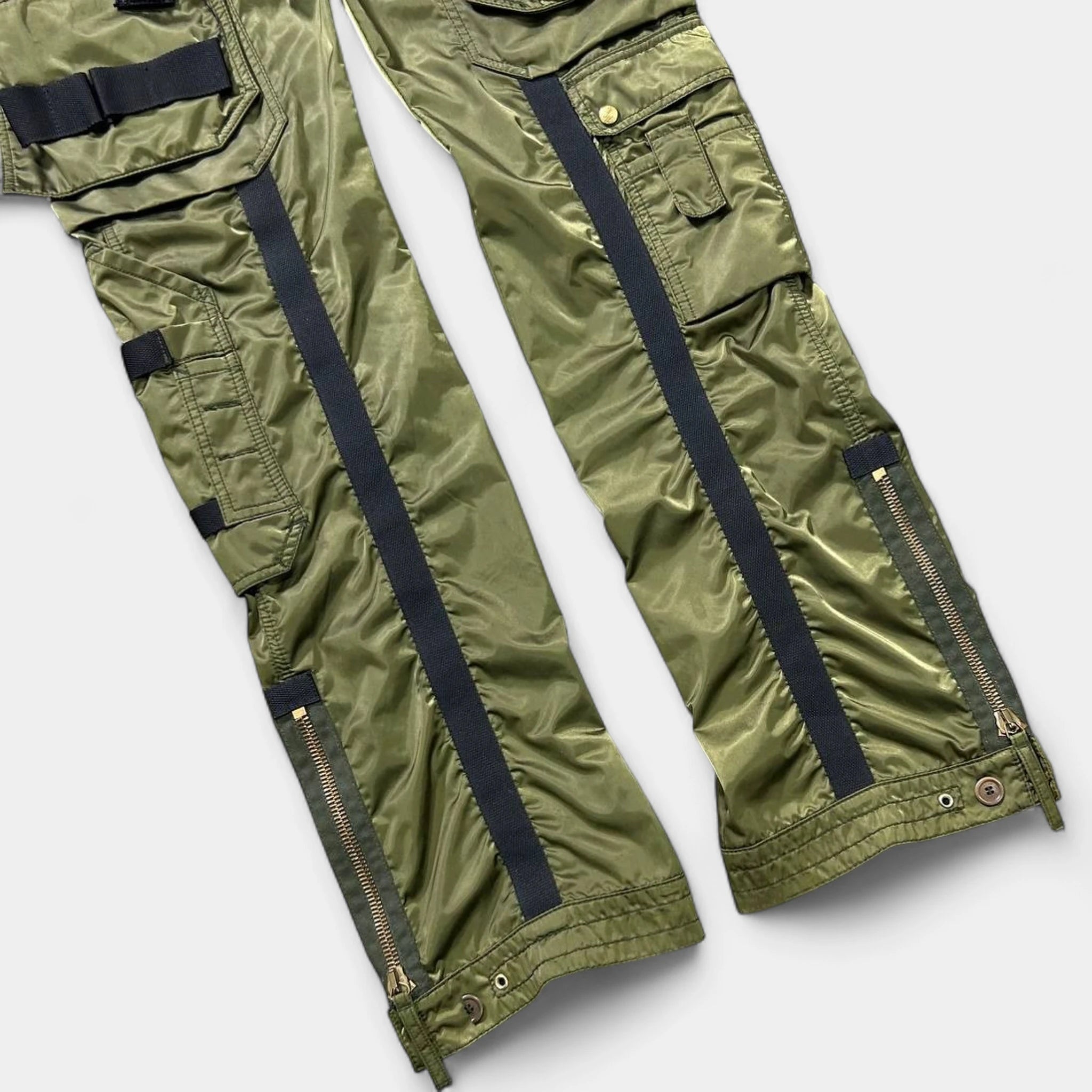 Jean Paul Gaultier AW03 Satin Green Cargo Pants