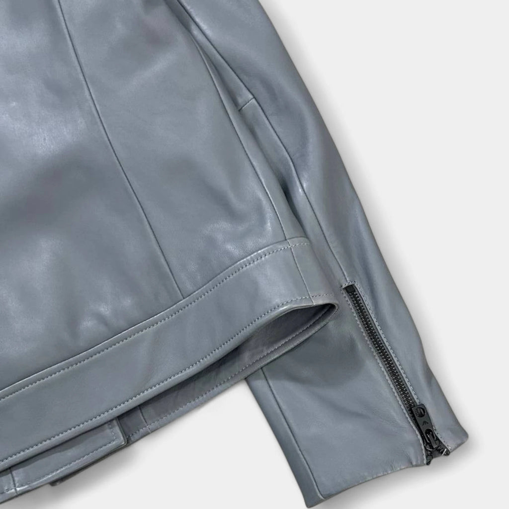 Emporio Armani Racing Grey Leather Jacket