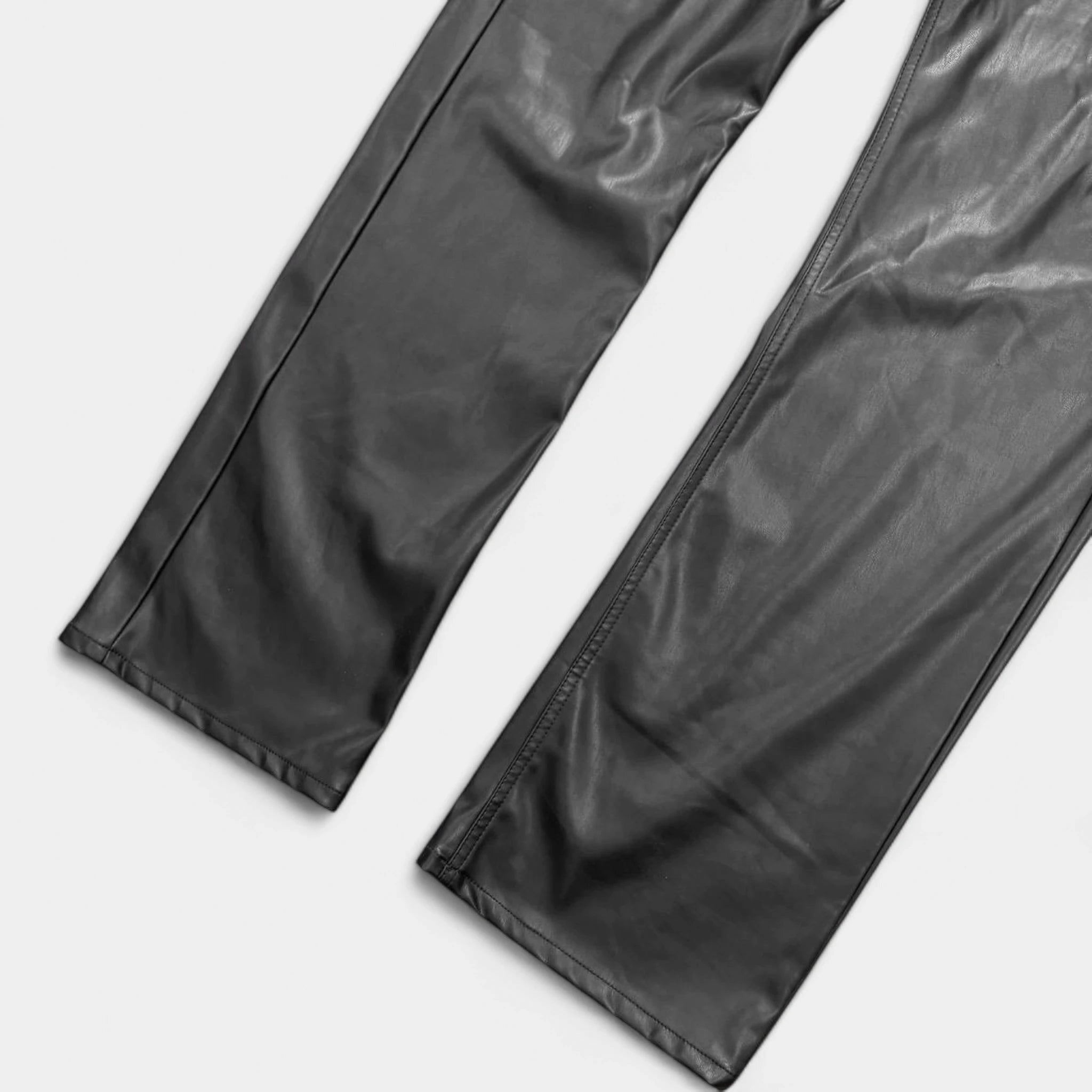 Just Cavalli Black Faux Leather Bootcut Pants