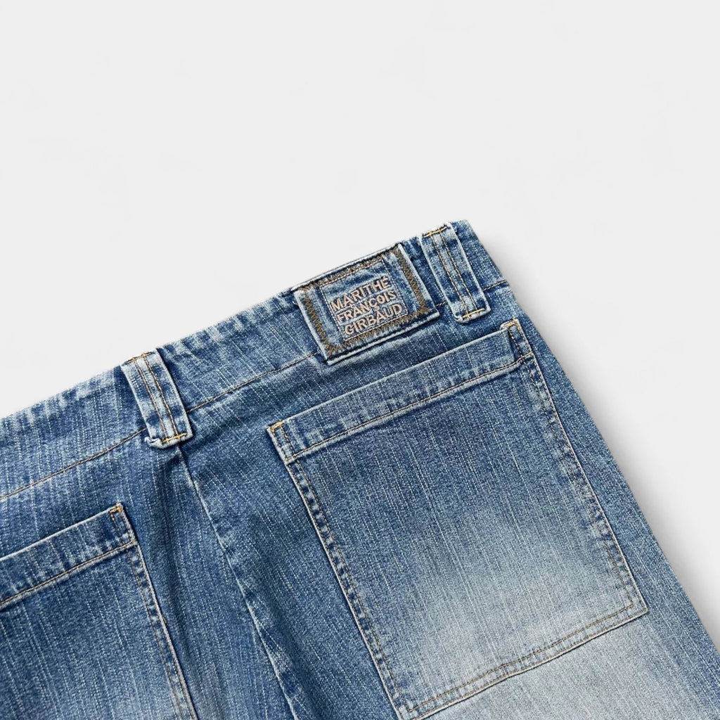 Marithé + François Girbaud Classic Light Blue Cargo Denim Pants