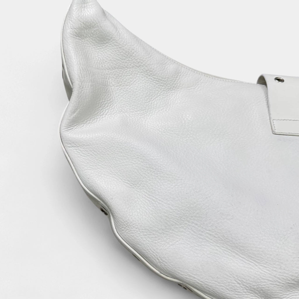 Dior by John Galliano White Leather Street Chic Hobo Bag