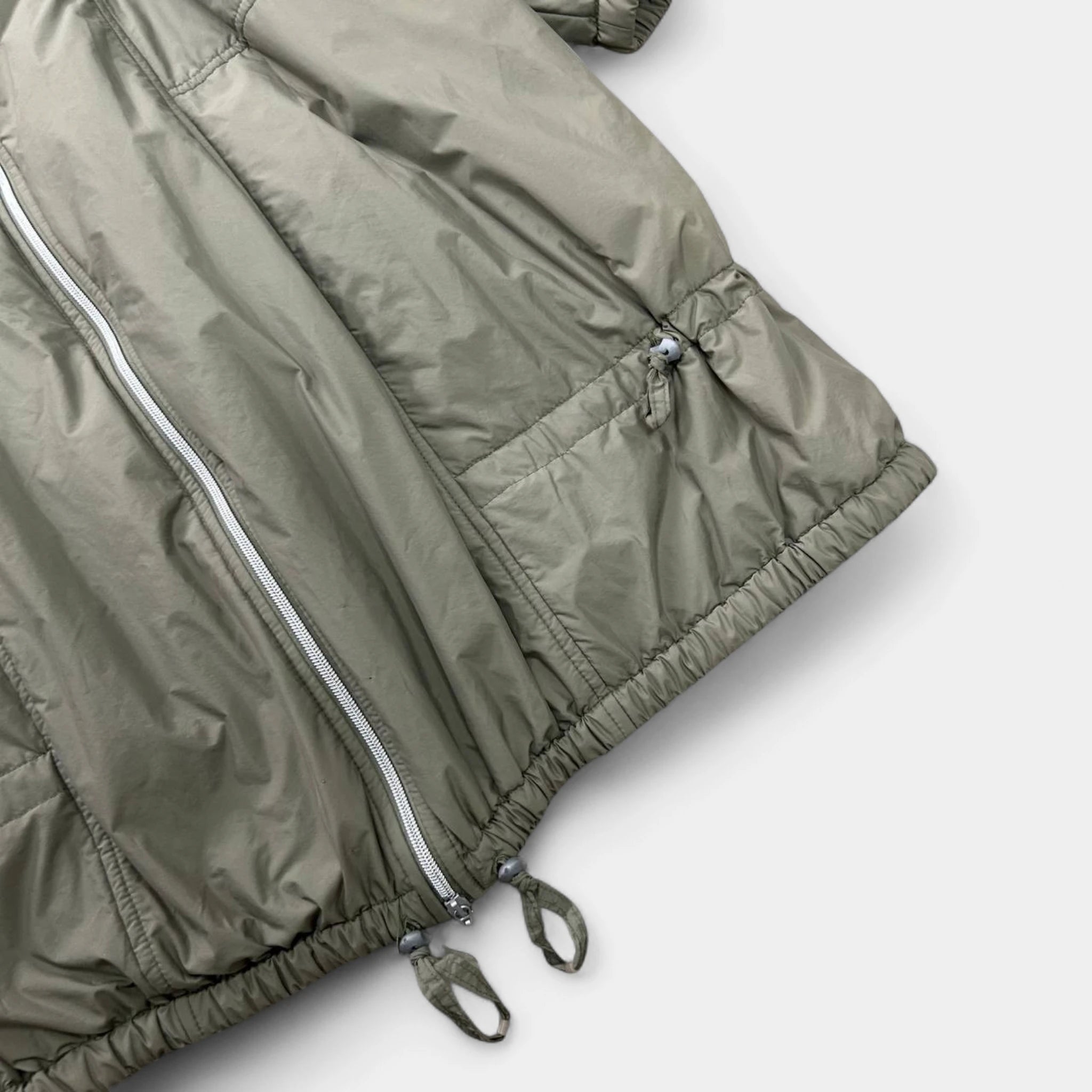 Marithé + François Girbaud 2000s Technical Long Nylon Trench Coat Khaki