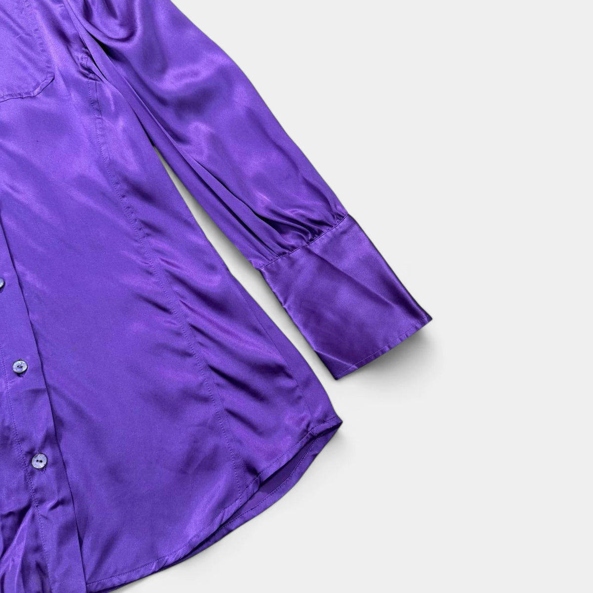 Just Cavalli 2000s Purple Satin Blouse