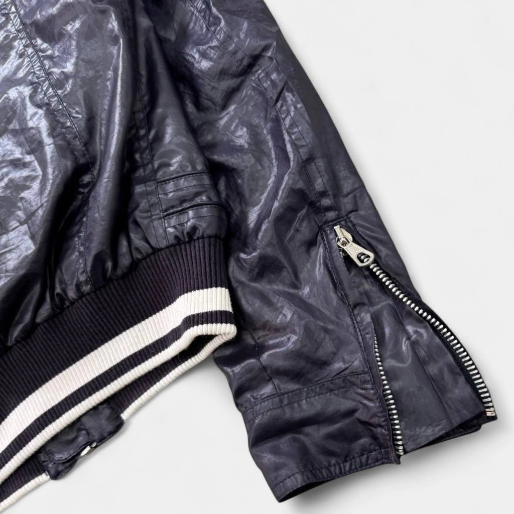 Dolce & Gabbana Purple Technical Nylon Multi-Pocket Bomber Jacket