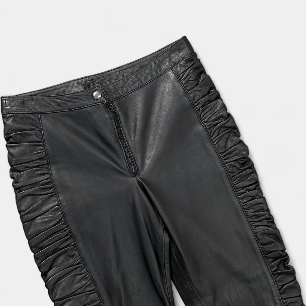 Dolce & Gabbana Wrinkled Black Leather Pants