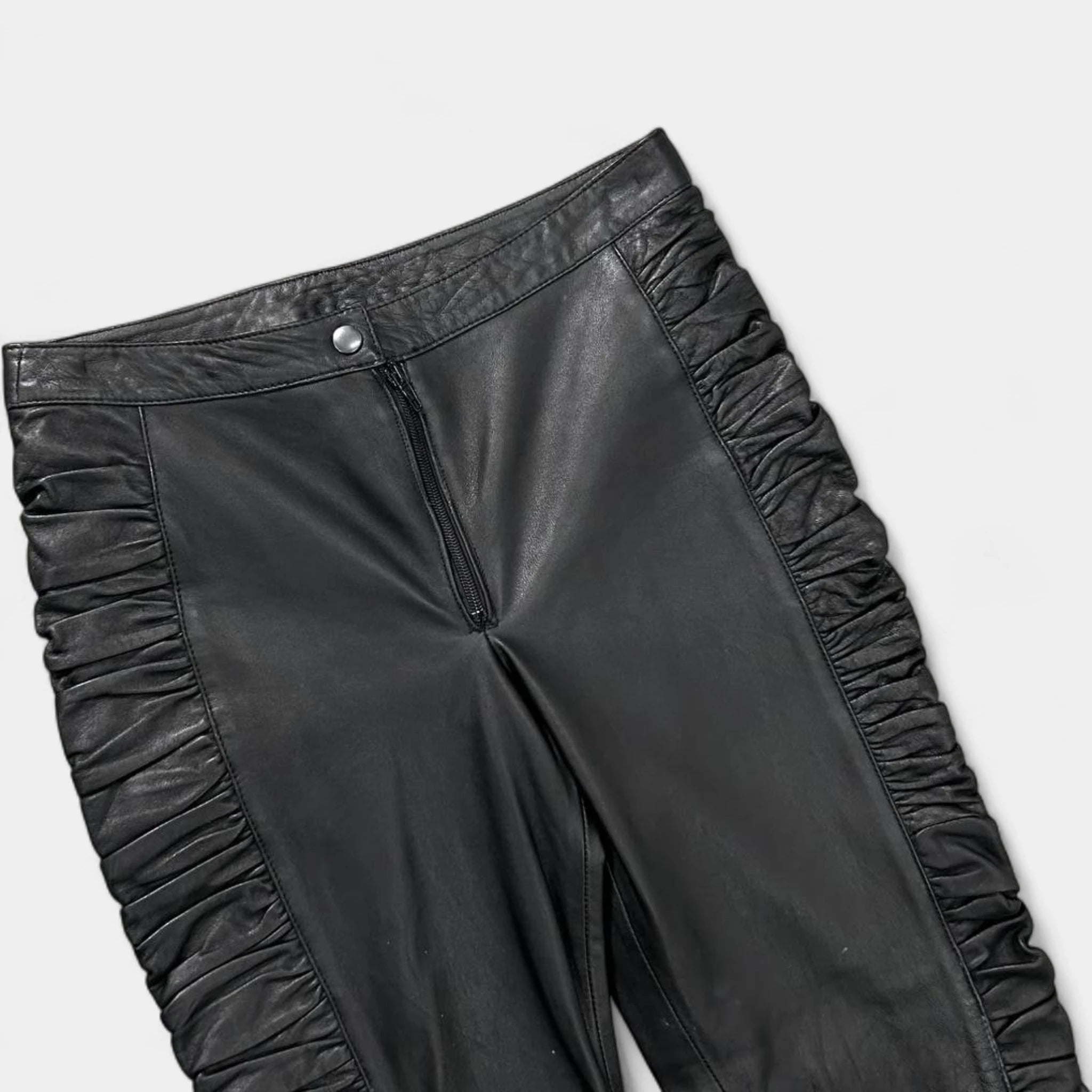 Dolce & Gabbana Wrinkled Black Leather Pants