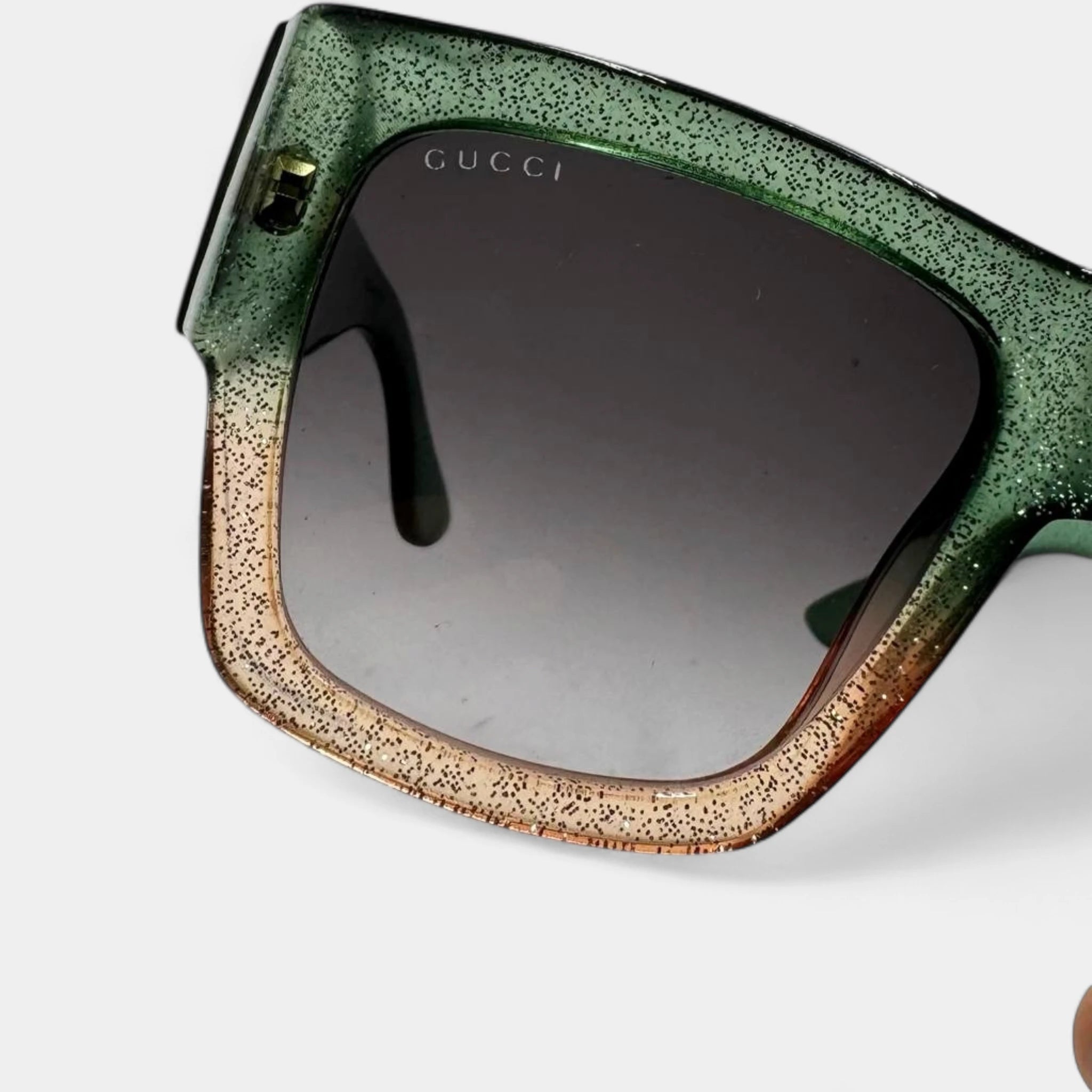 Gucci 2020 Glitter Gradient Interlocking GG Square Sunglasses