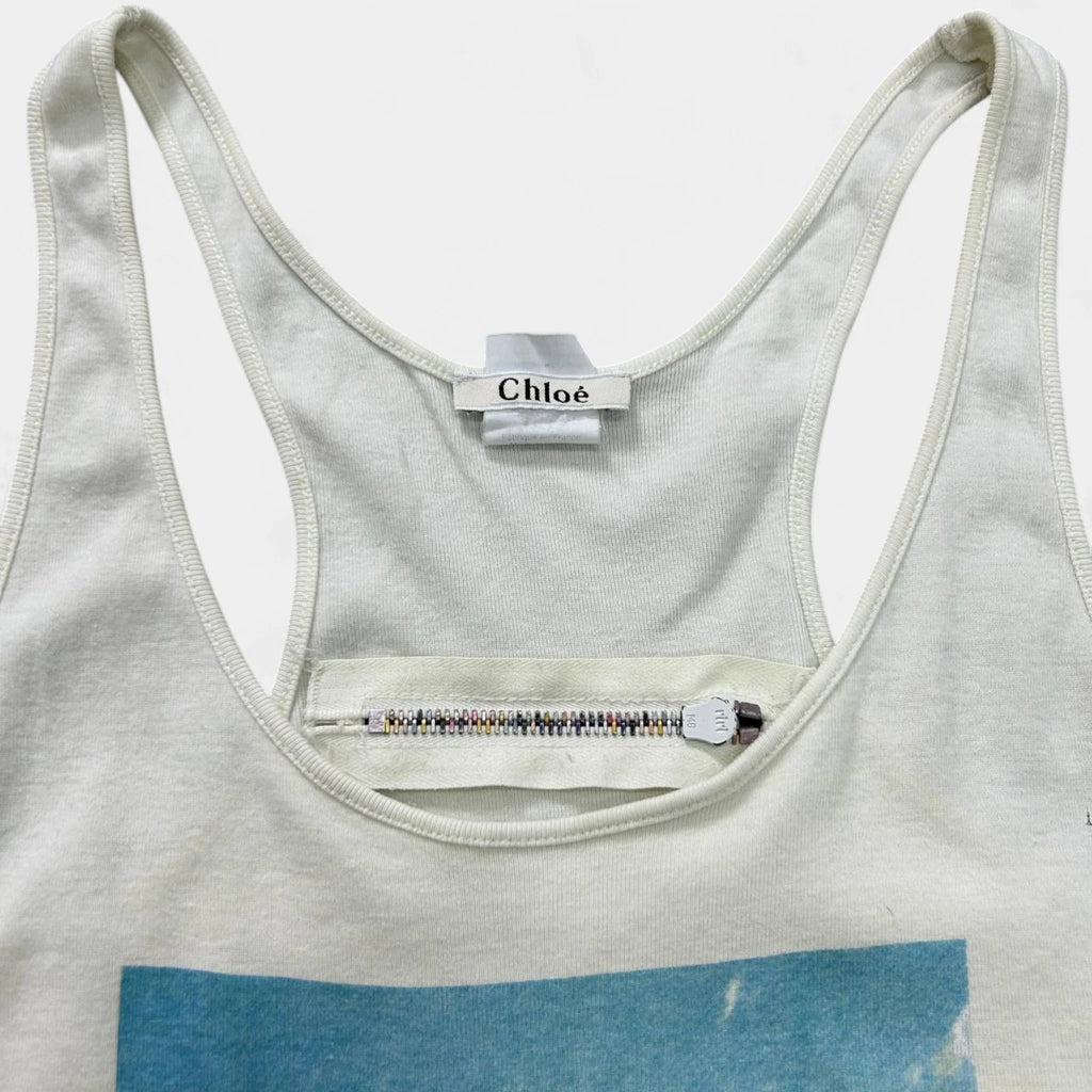 Chloé SS01 by Stella McCartney "Valentine" Zipper Tank Top