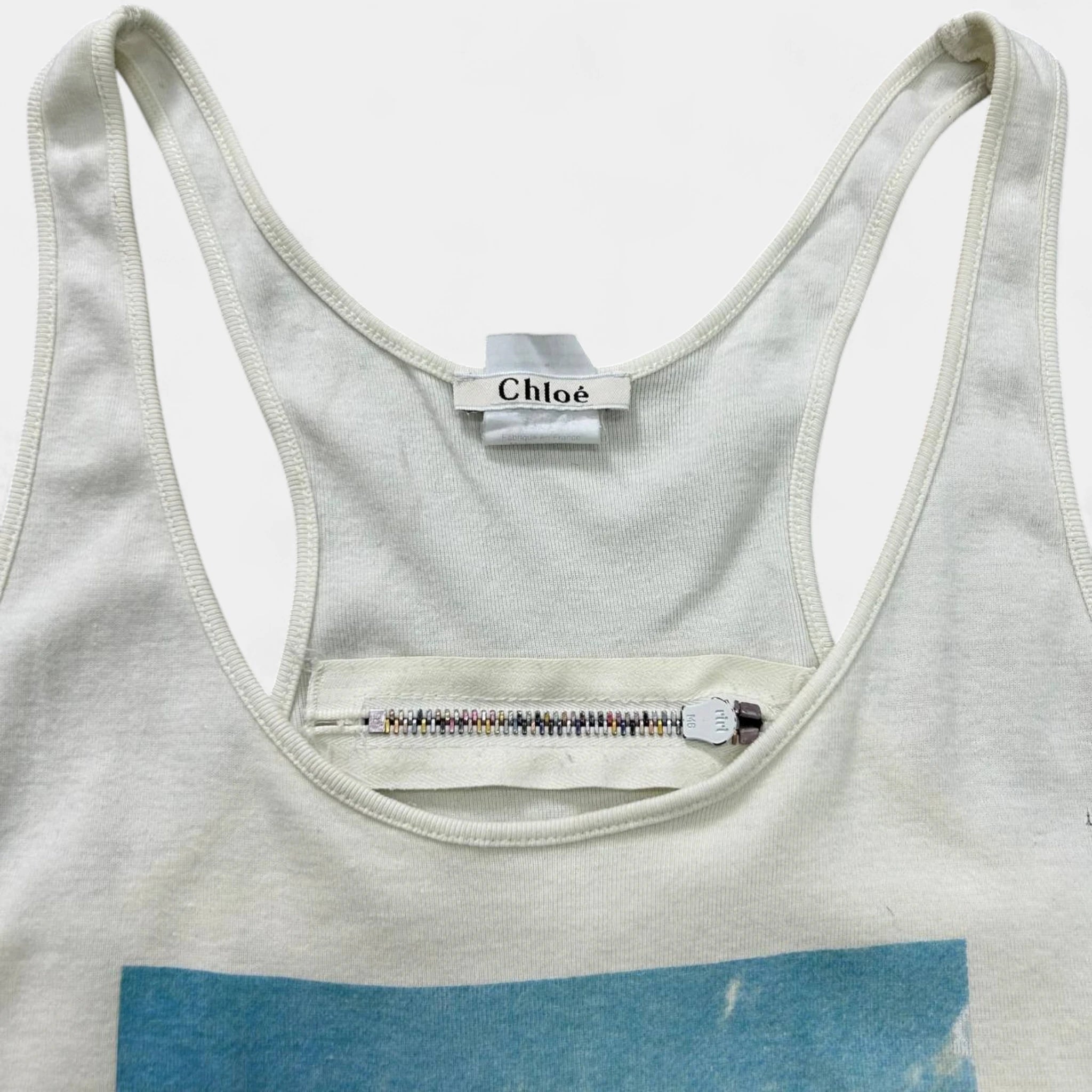 Chloé SS01 by Stella McCartney "Valentine" Zipper Tank Top