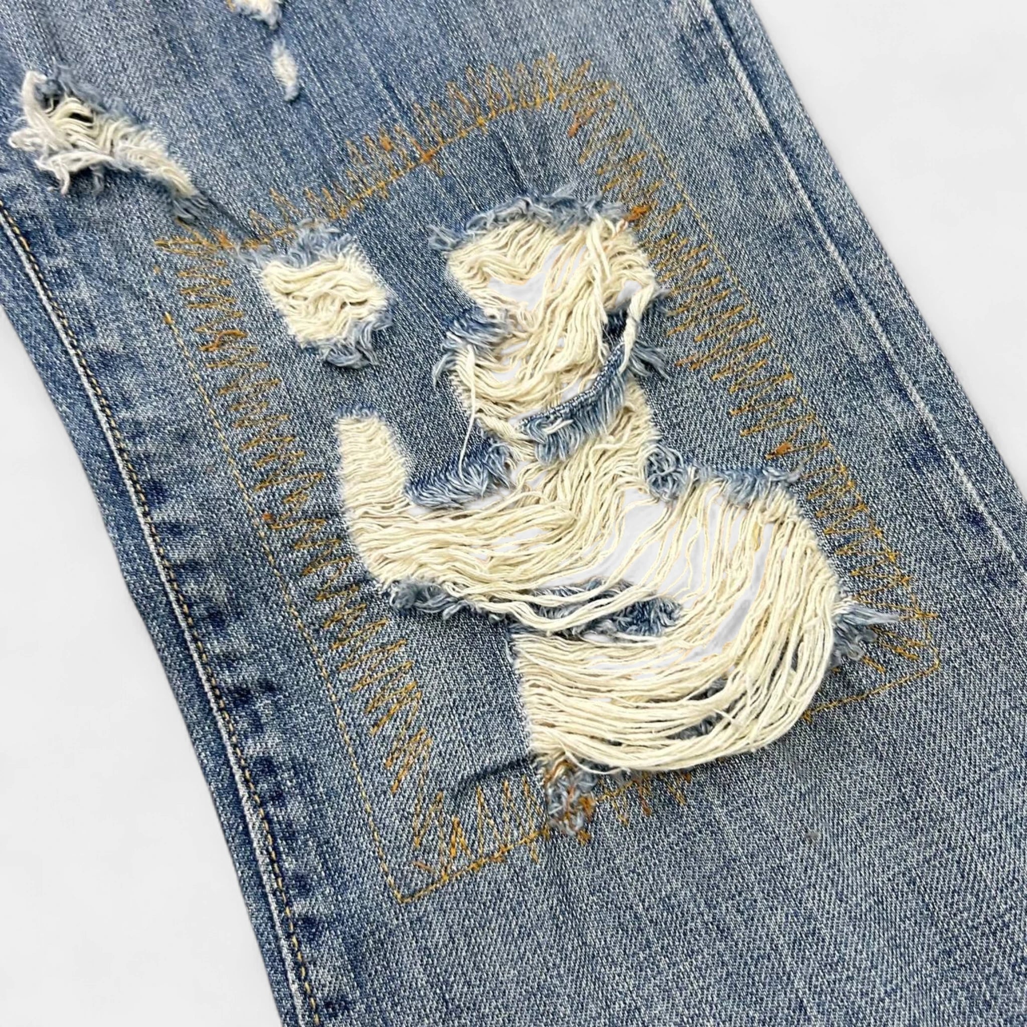 Just Cavalli 2000s Distressed Flared Denim Jeans