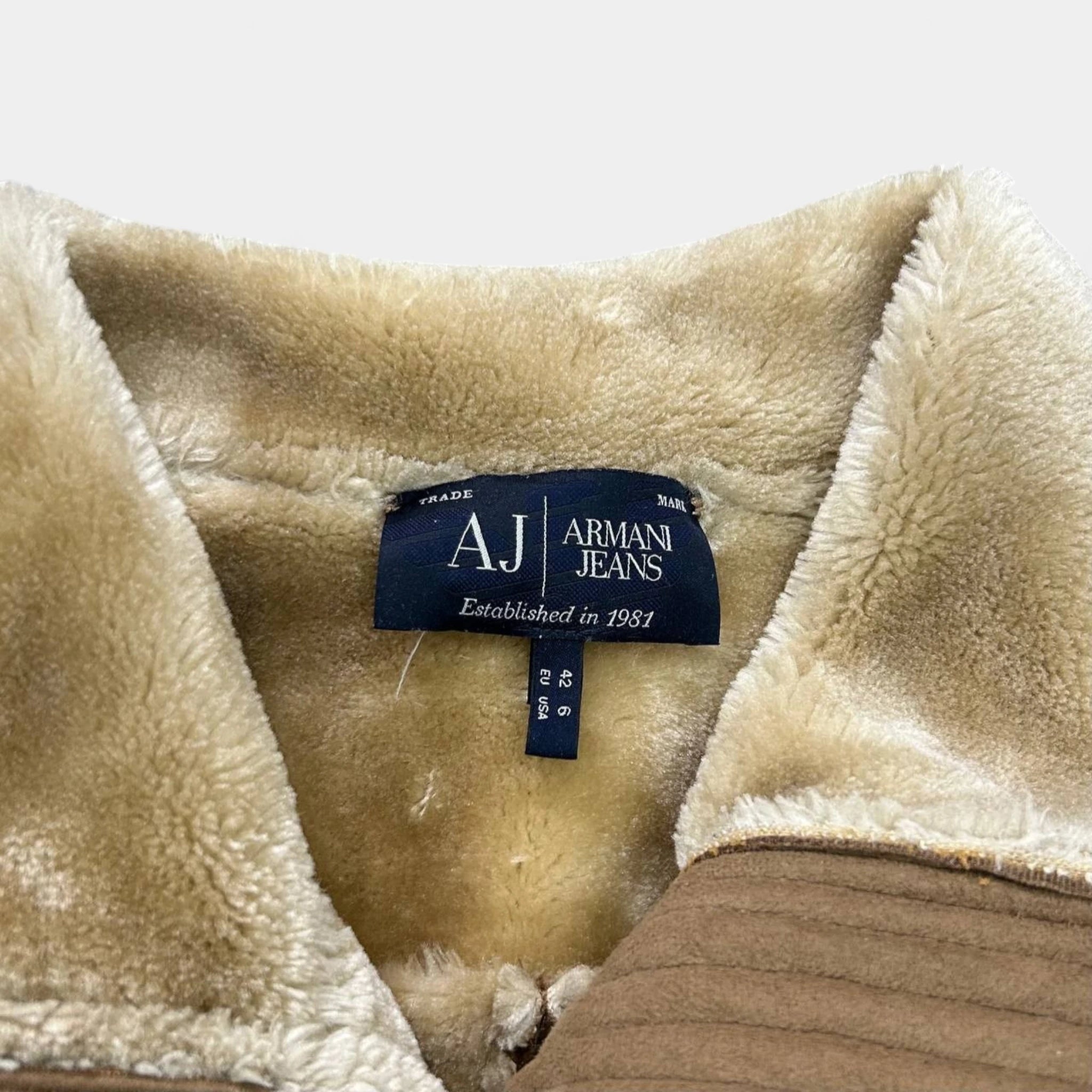 Armani Jeans Suede Shearling Jacket