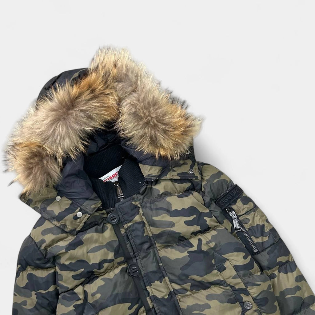 Dsquared2 Camo Fur Down Jacket