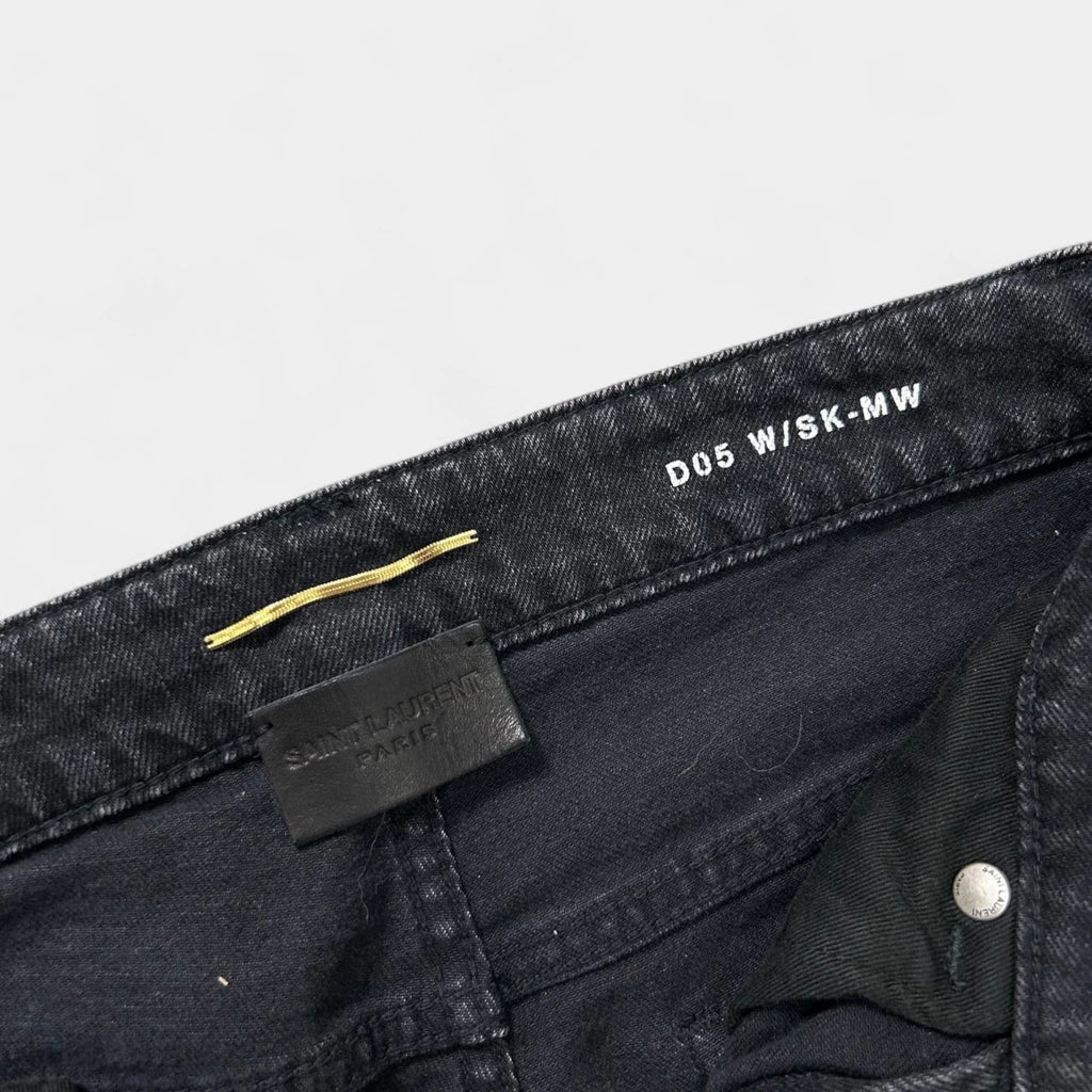 Saint Lauren D05 Skinny Denim Jeans Distressed Edge Women