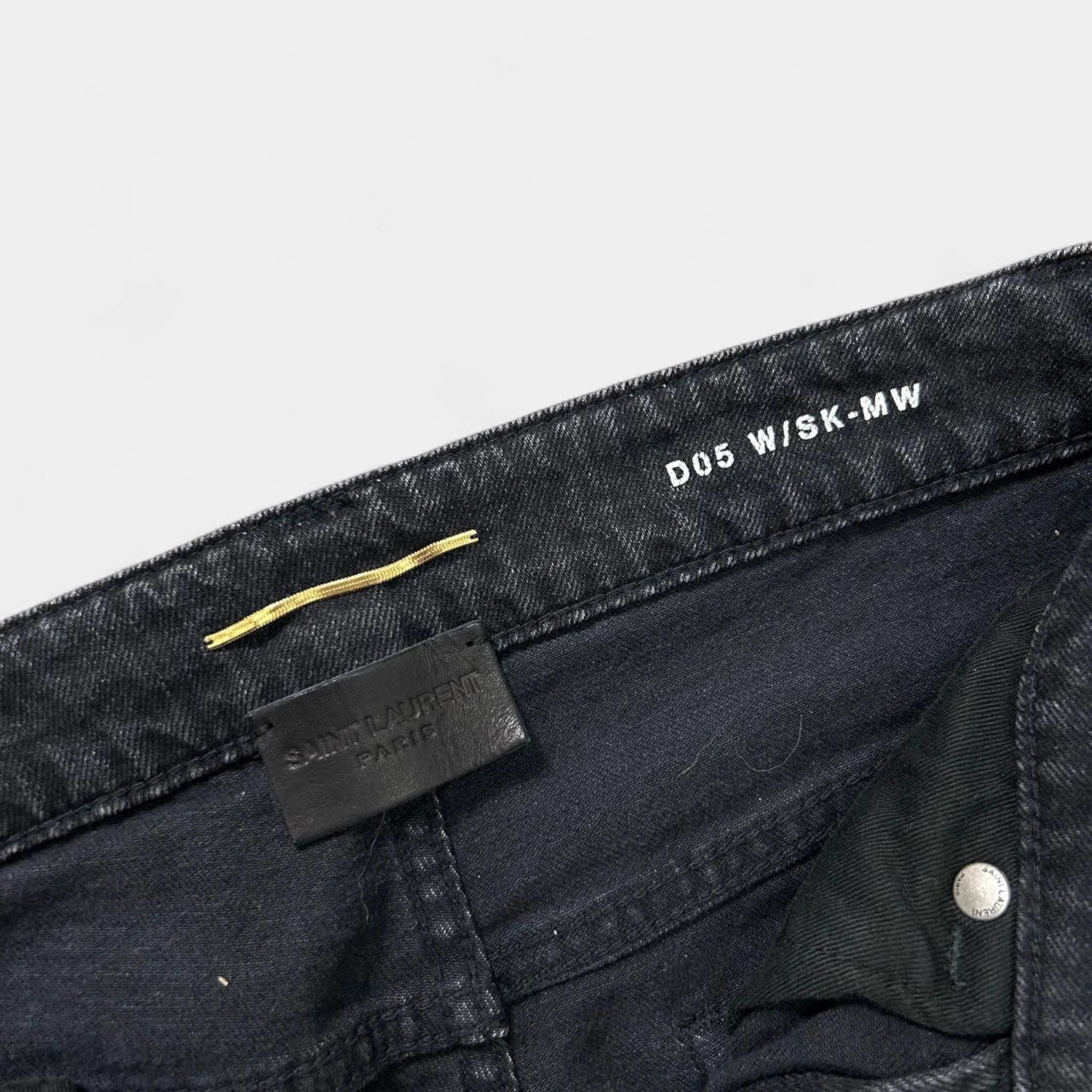 Saint Lauren D05 Skinny Denim Jeans Distressed Edge Women