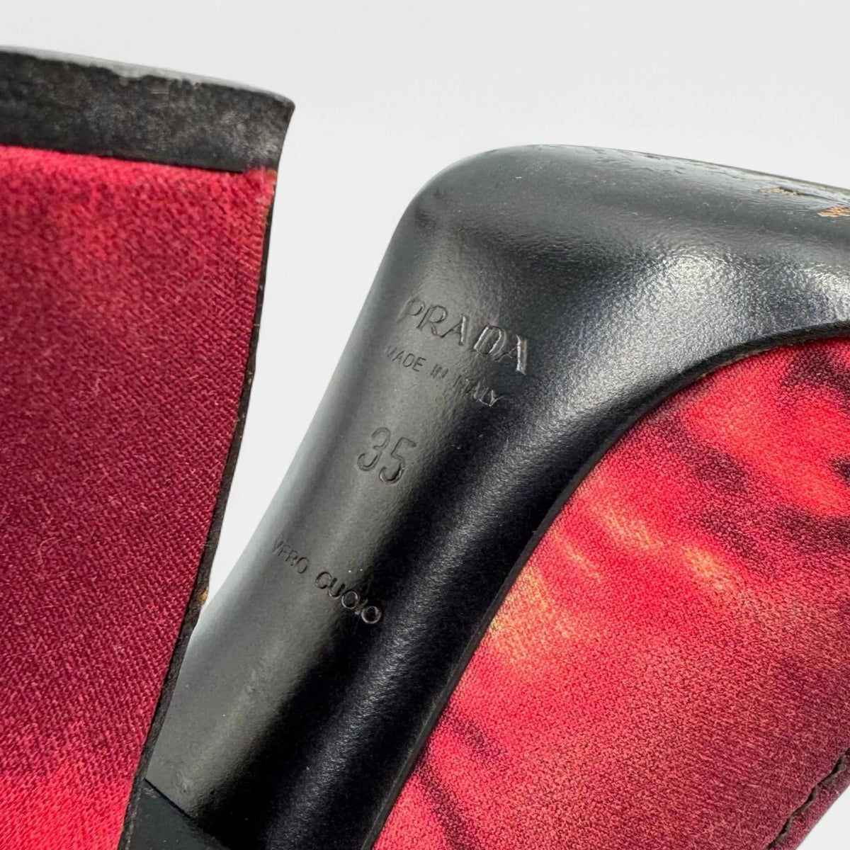 Prada SS04 Red Tie-Dye Silk Pumps