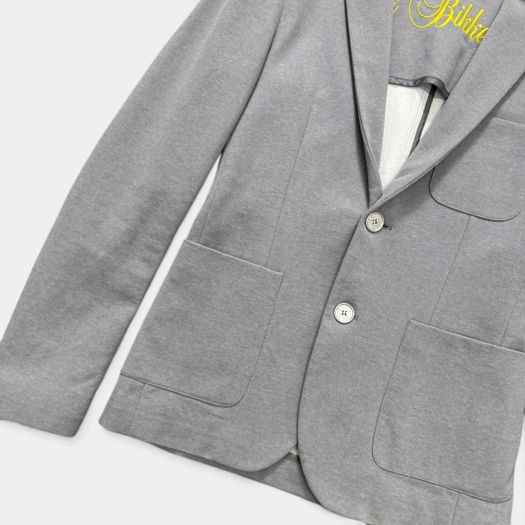 Dirk Bikkembergs Grey Jersey Cotton Unstructured Two-Button Blazer