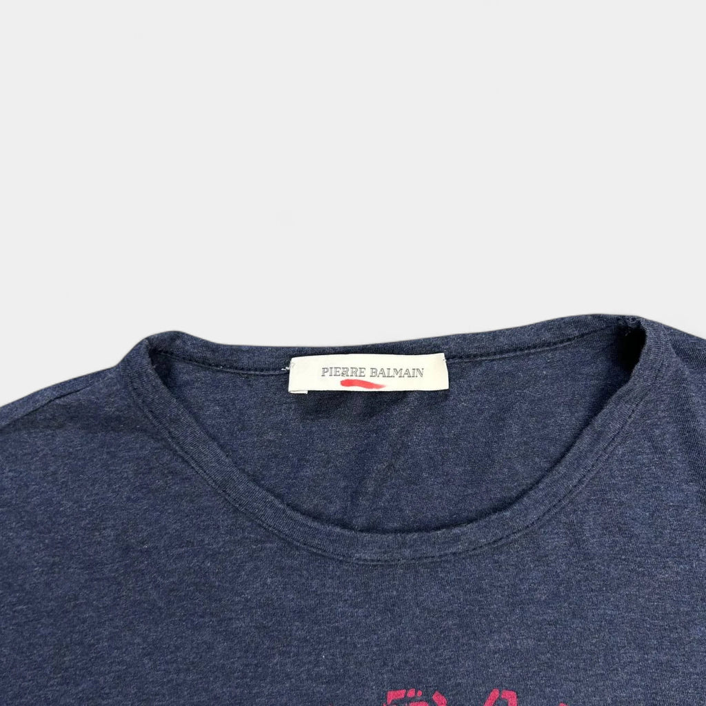 Balmain Graphic Navy Blue T-Shirt