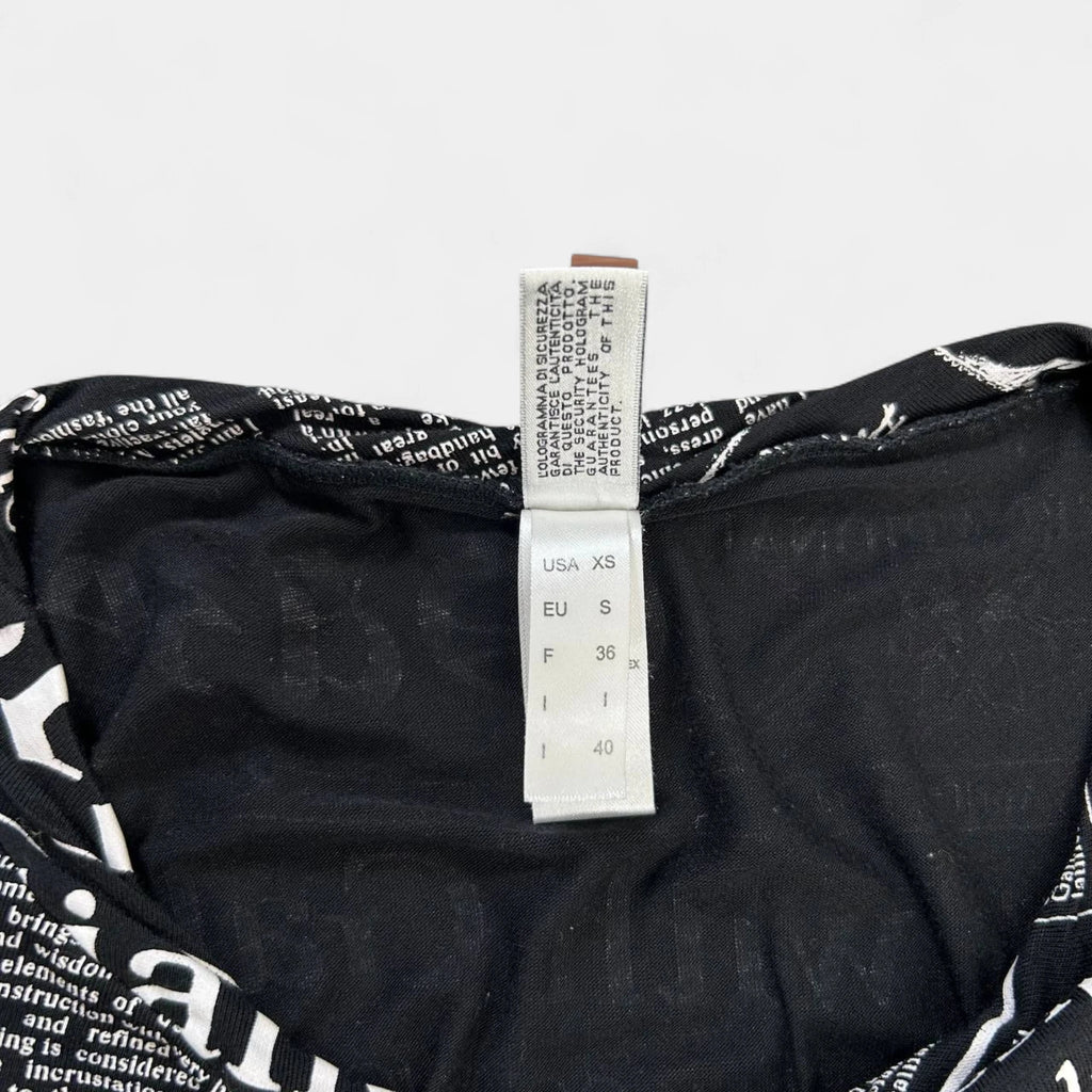 Galliano 2000's Newspaper T-Shirt