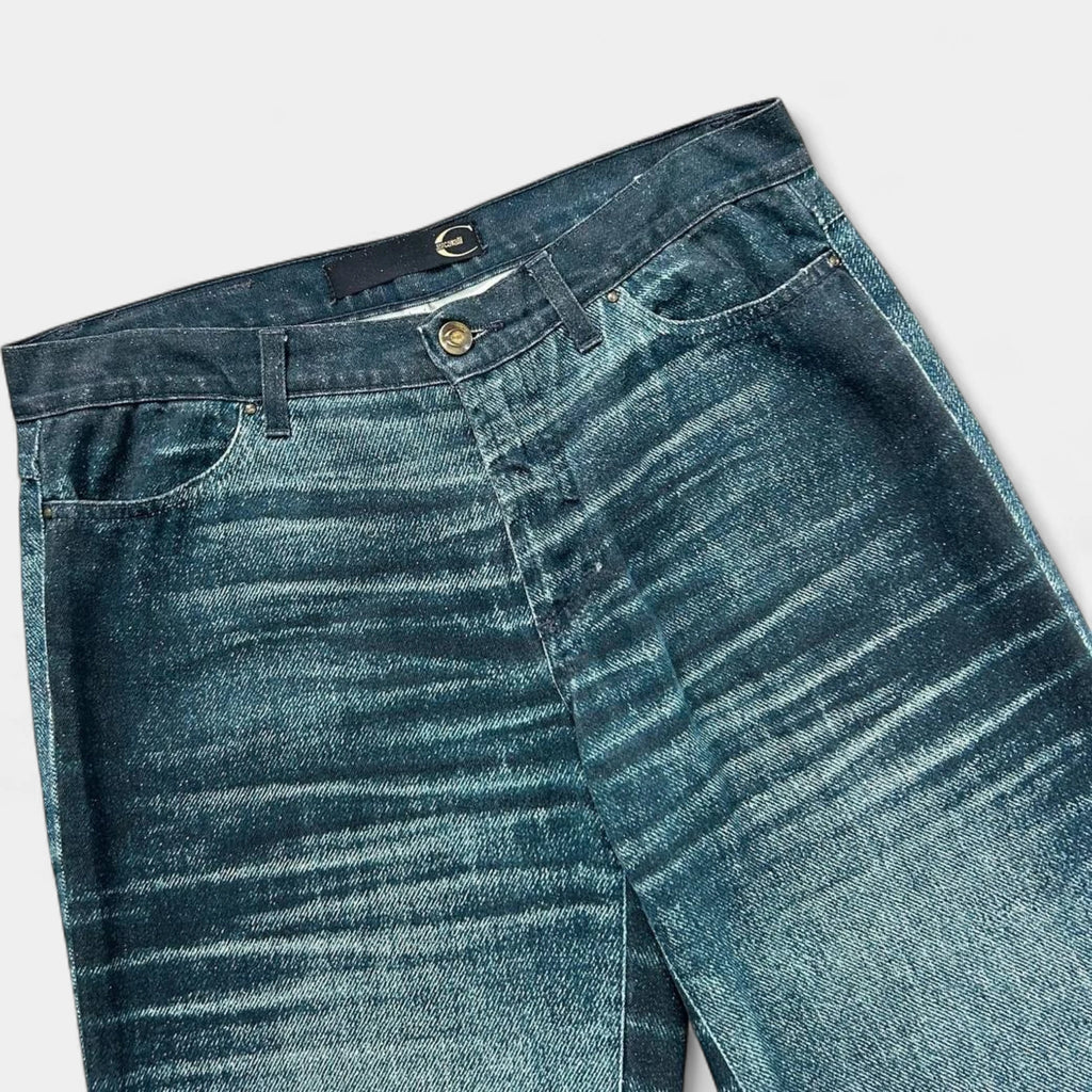 Just Cavalli 2000s Denim Effect Teal Pants