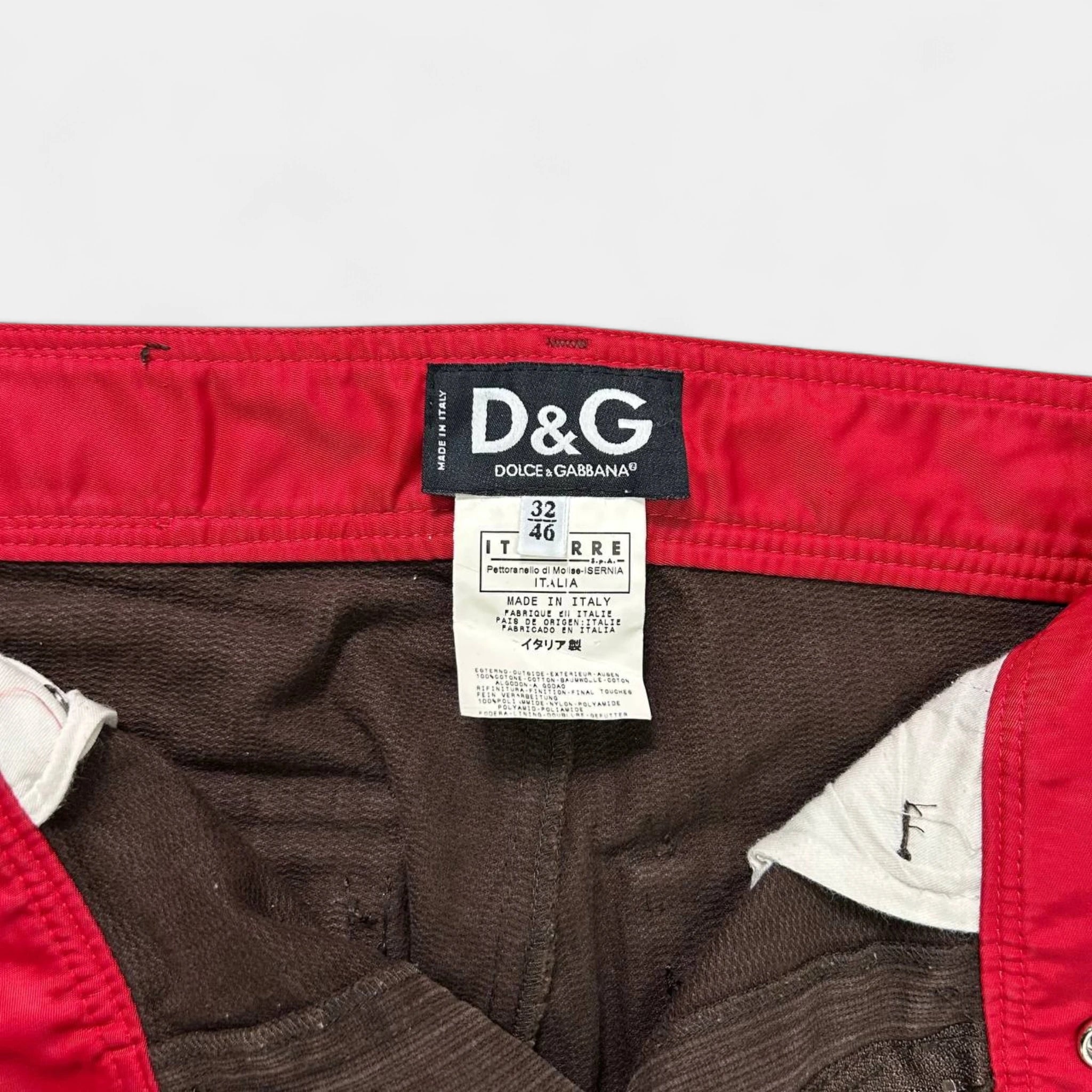 Dolce & Gabbana Corduroy Brown Cargo Pants