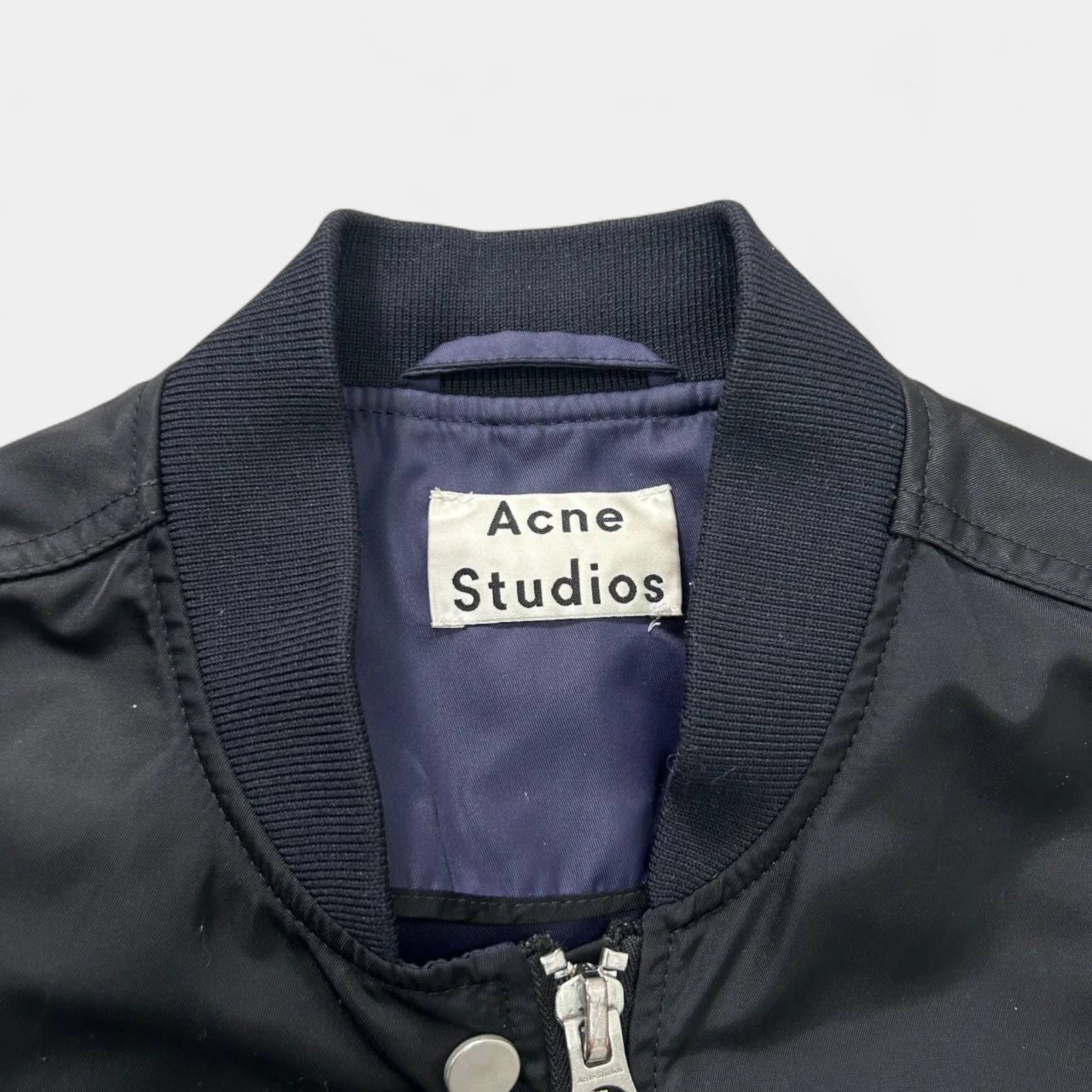 Acne Studios Black Nylon Bomber Jacket