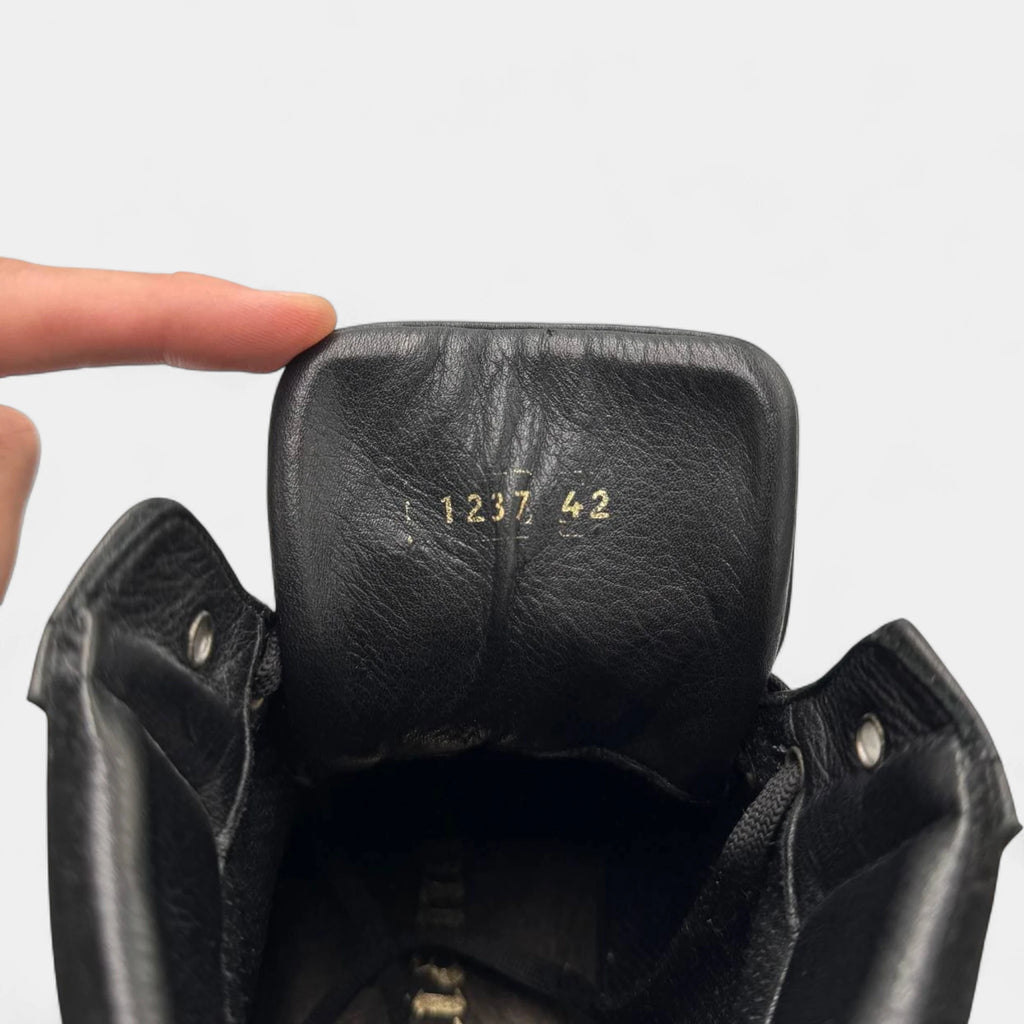 Galliano Vintage Black Leather High-Top Logo Sneakers