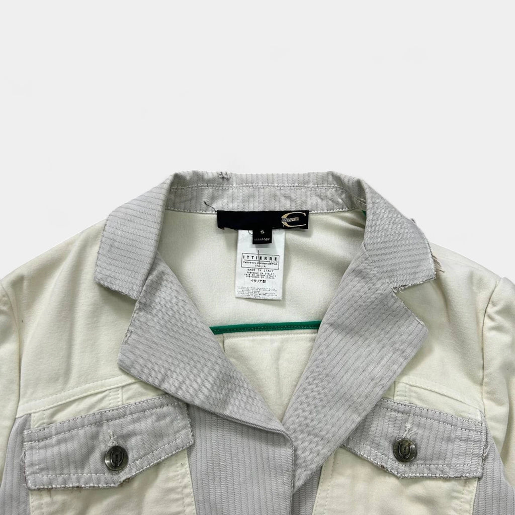 Just Cavalli Women's Beige and Black Cargo Style Jacket