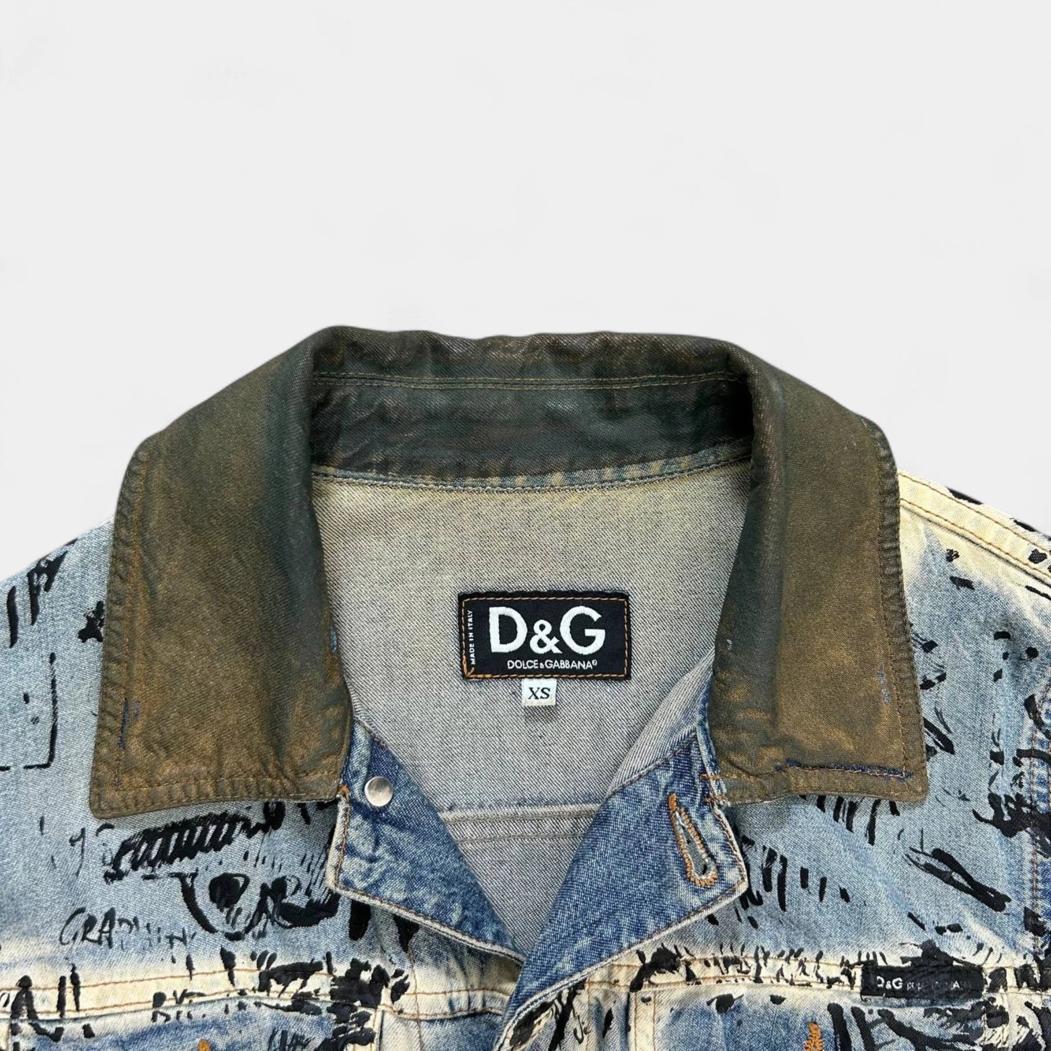 Dolce & Gabbana 2000s Denim Scribble Denim Jacket