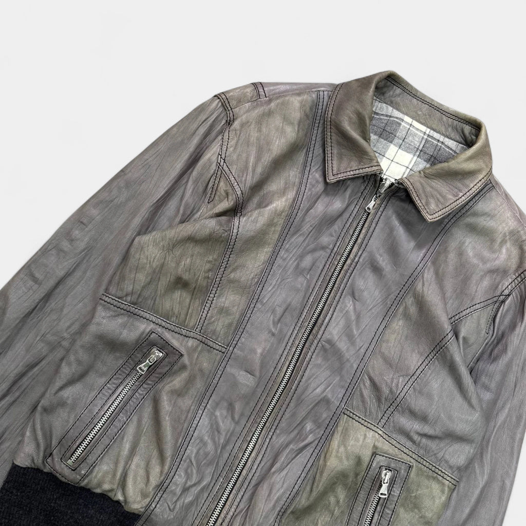 Dolce & Gabbana Reversible Patchwork Leather Checkered Jacket