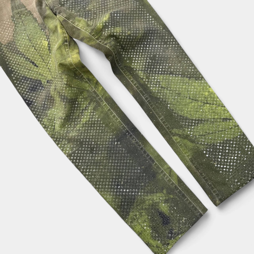 Roberto Cavalli Cannabis Leaf Crystal Embellished Jeans