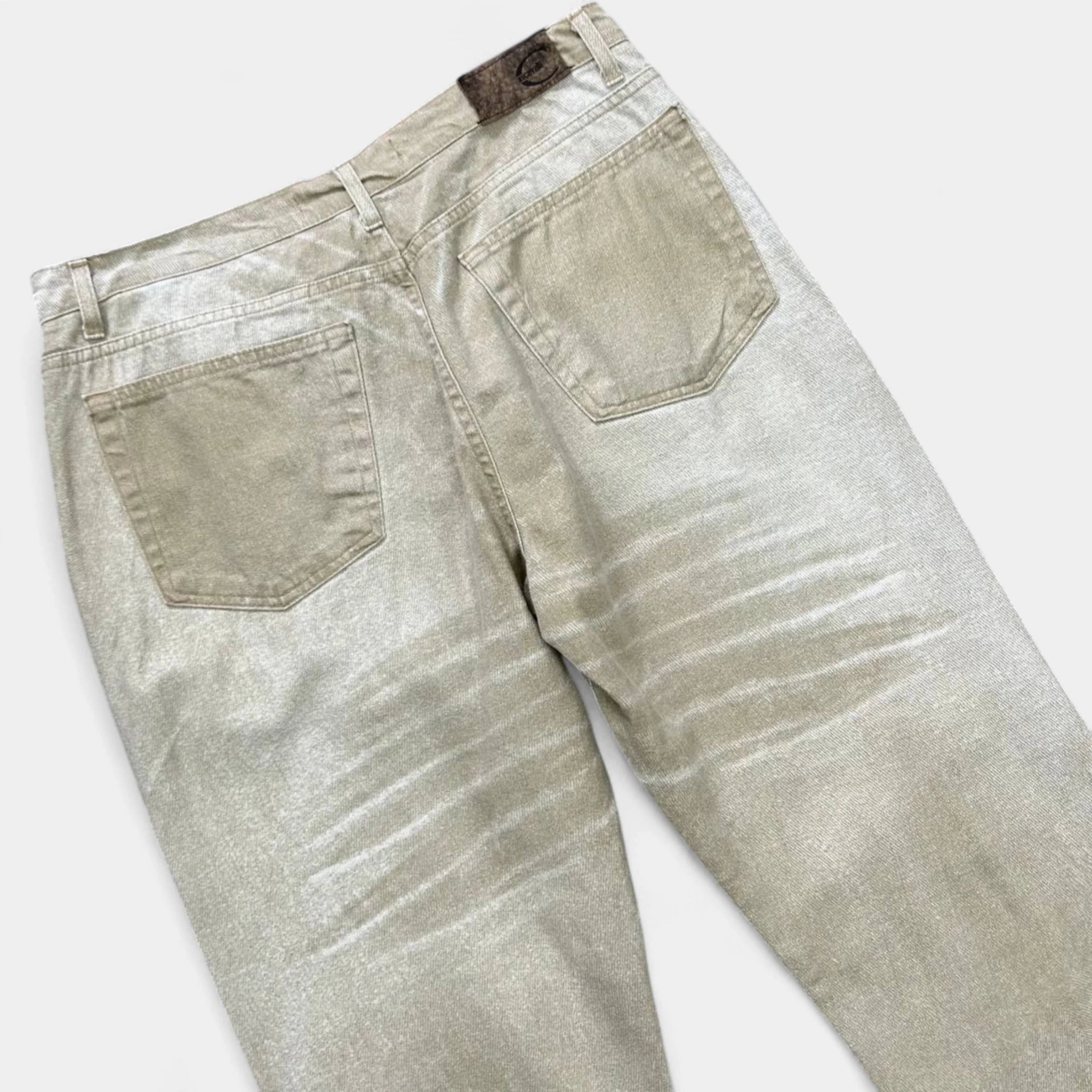 Just Cavalli Baggy Beige Denim Print Effect Jeans