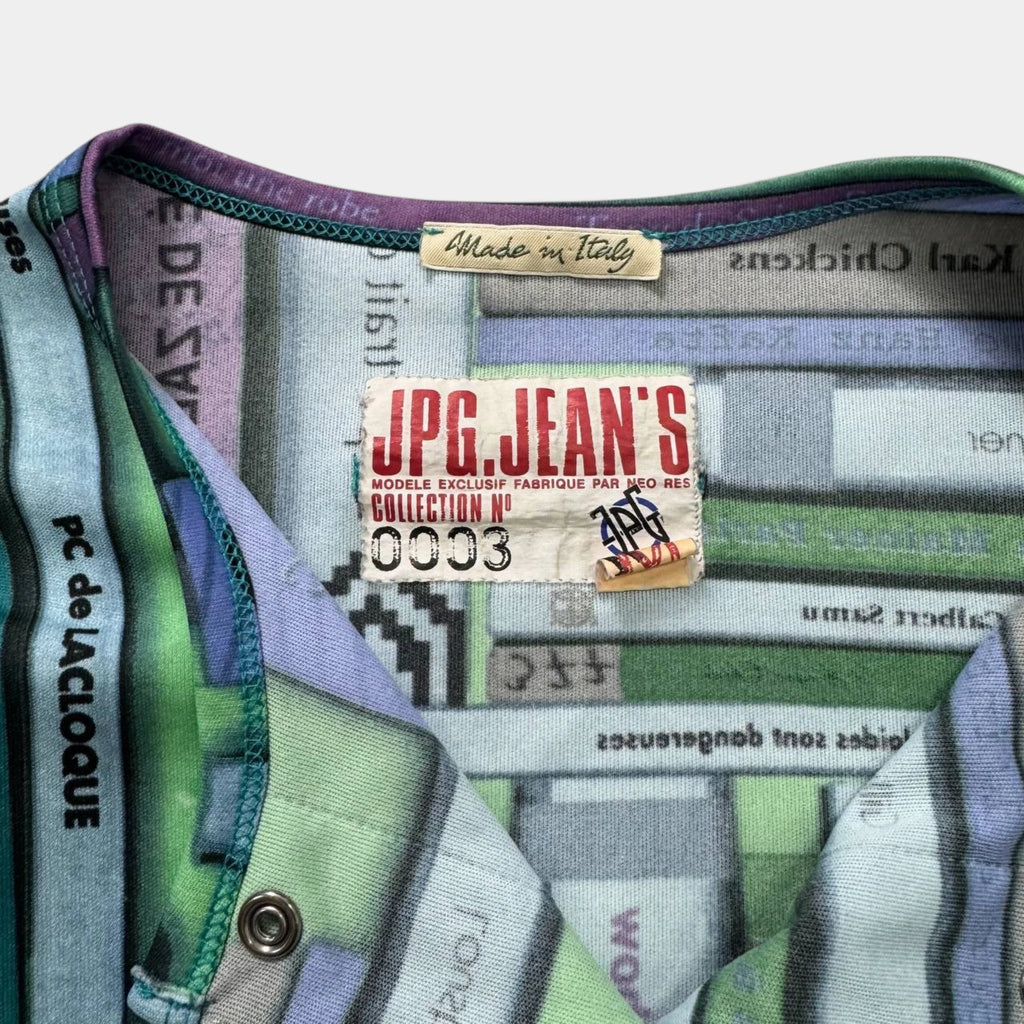 Jean Paul Gaultier 1996 Bookshelf Print Mesh Top