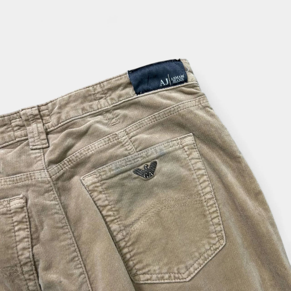 Armani Classic 2000s Velour Straight Leg Pants