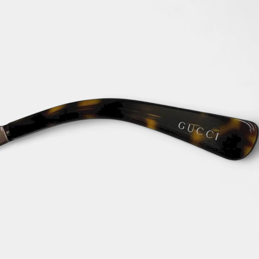 Gucci 2000s Bronze Link Yellow Shield Sunglasses