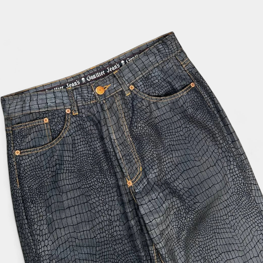 Jean Paul Gaultier 90s Snakeskin Print Pants
