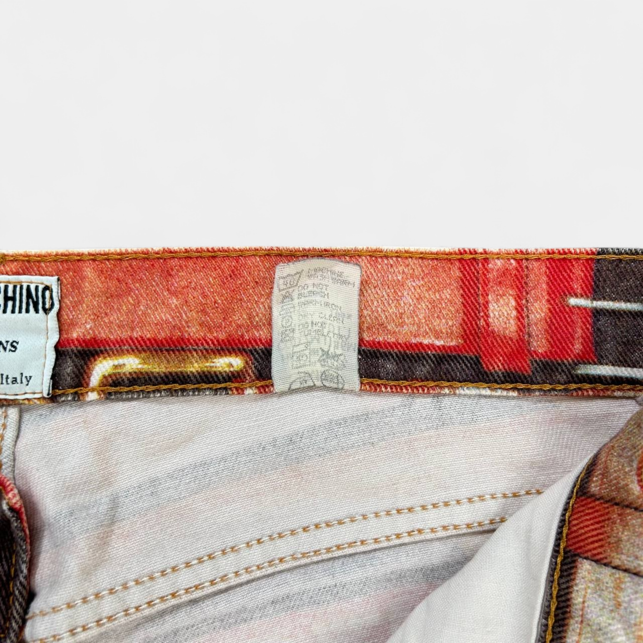 Moschino 2000's Belt Pattern Jeans