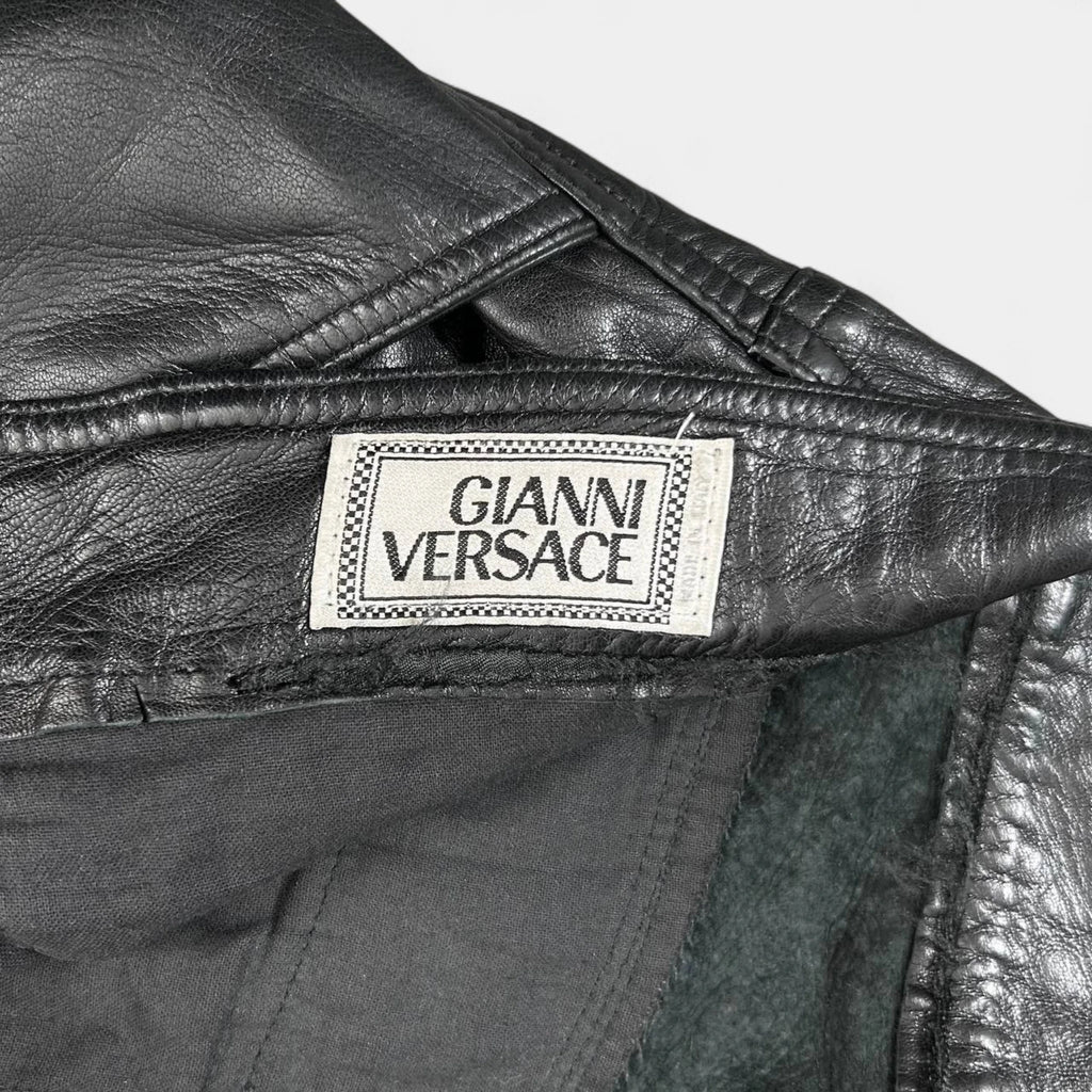 Gianni Versace Vintage Leather Black Pants