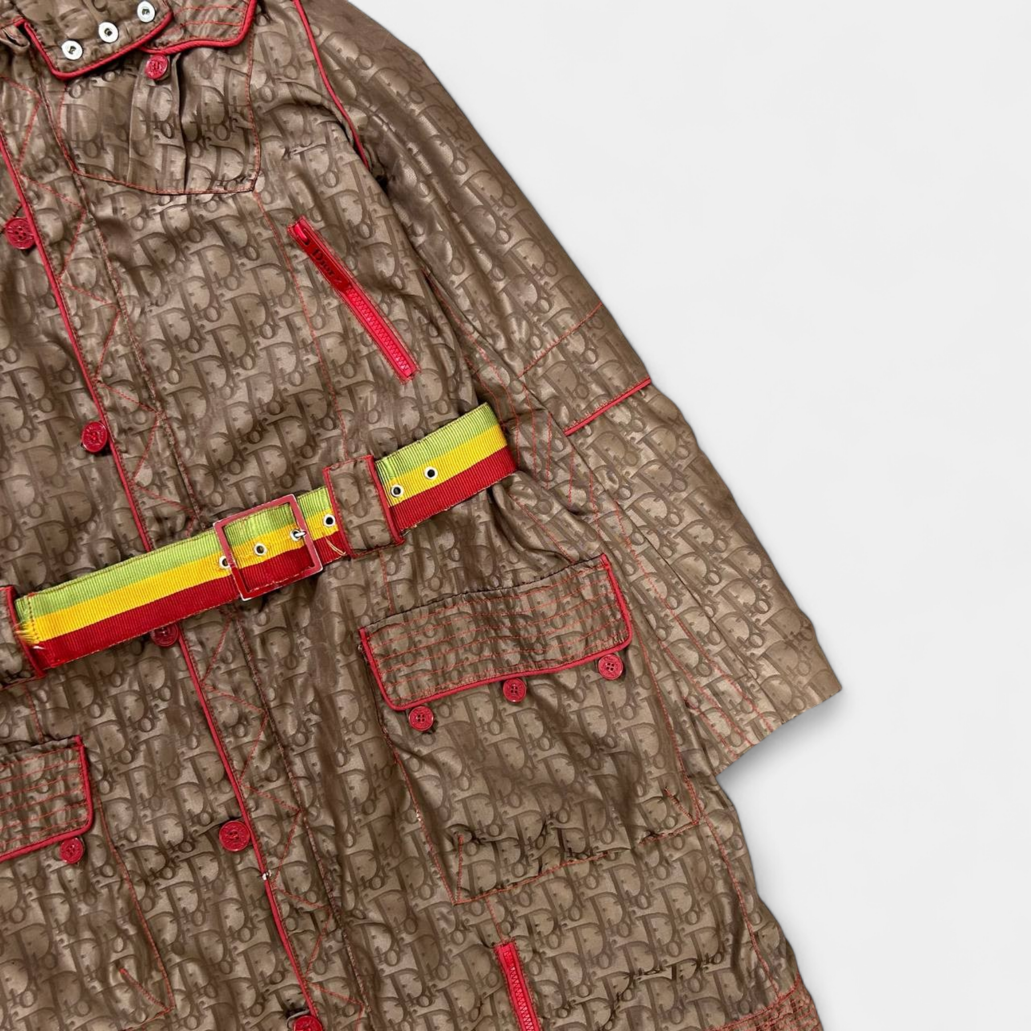 Dior 2000s Rasta Brown Trench Parka Coat